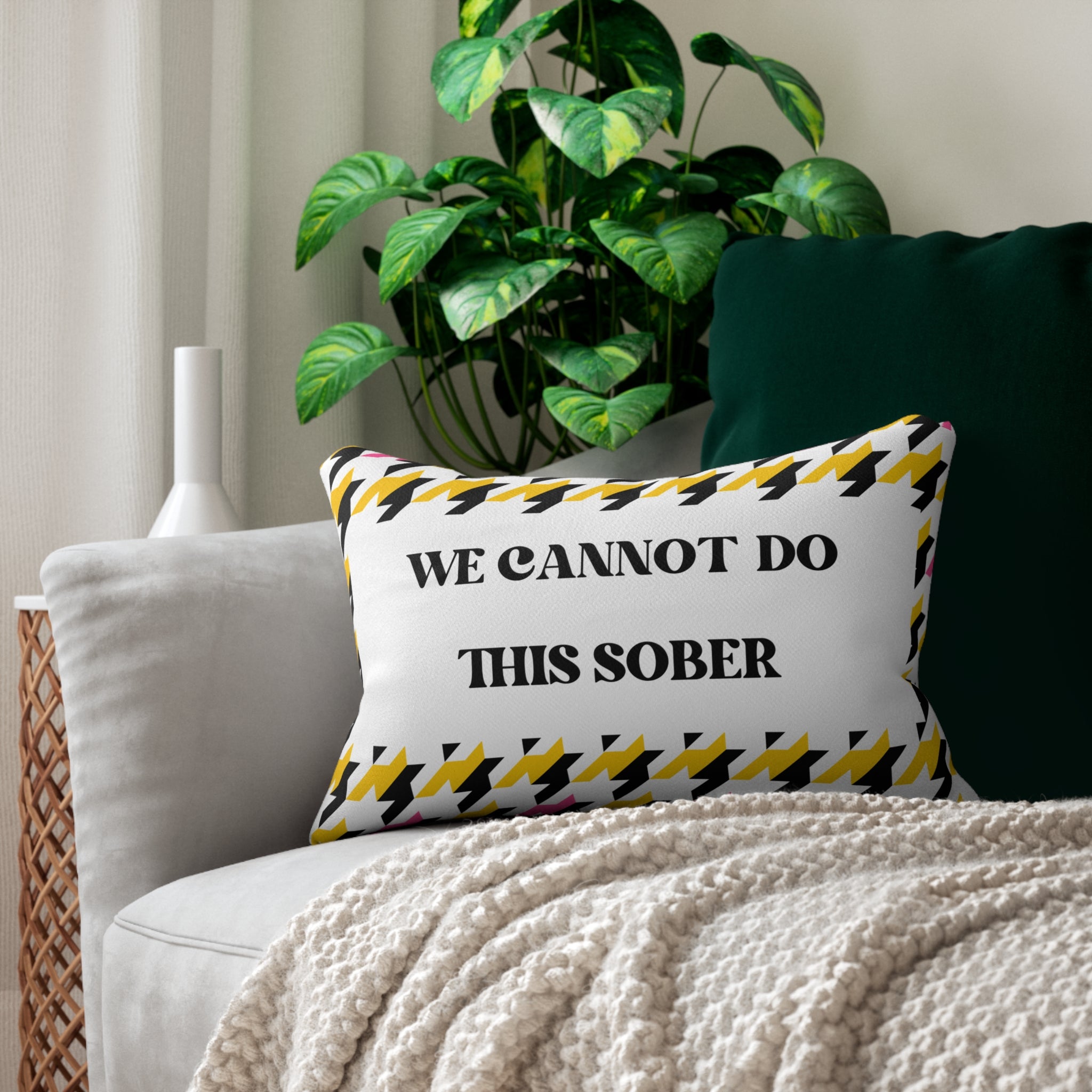 We Cannot Do This Sober Lumbar Pillow Fun Decorative Pillow Retro Pillow