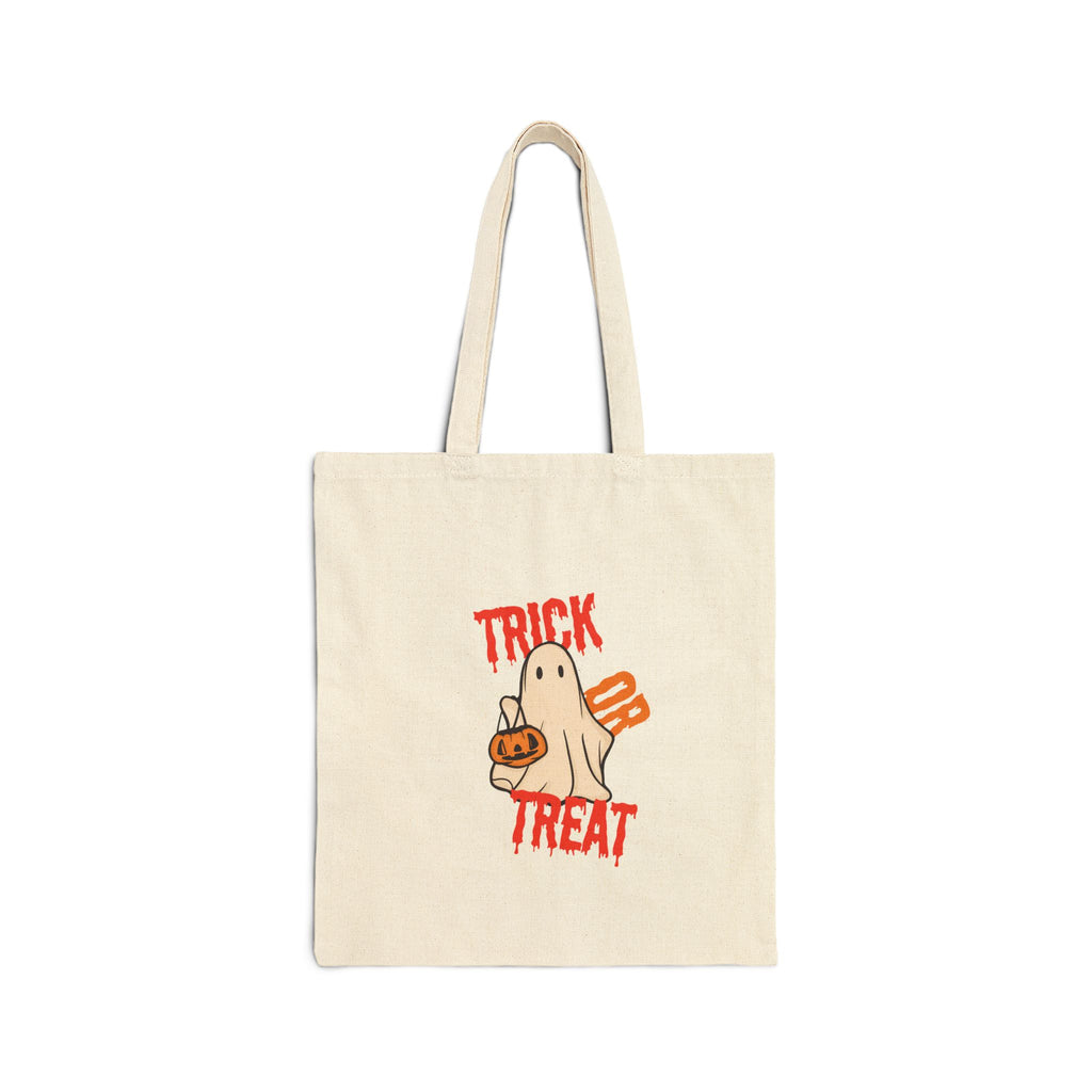 Trick or Treat for Halloween Bag for Halloween Trick or Treating Bag for Candy on Halloween Cotton Canvas Tote Bag