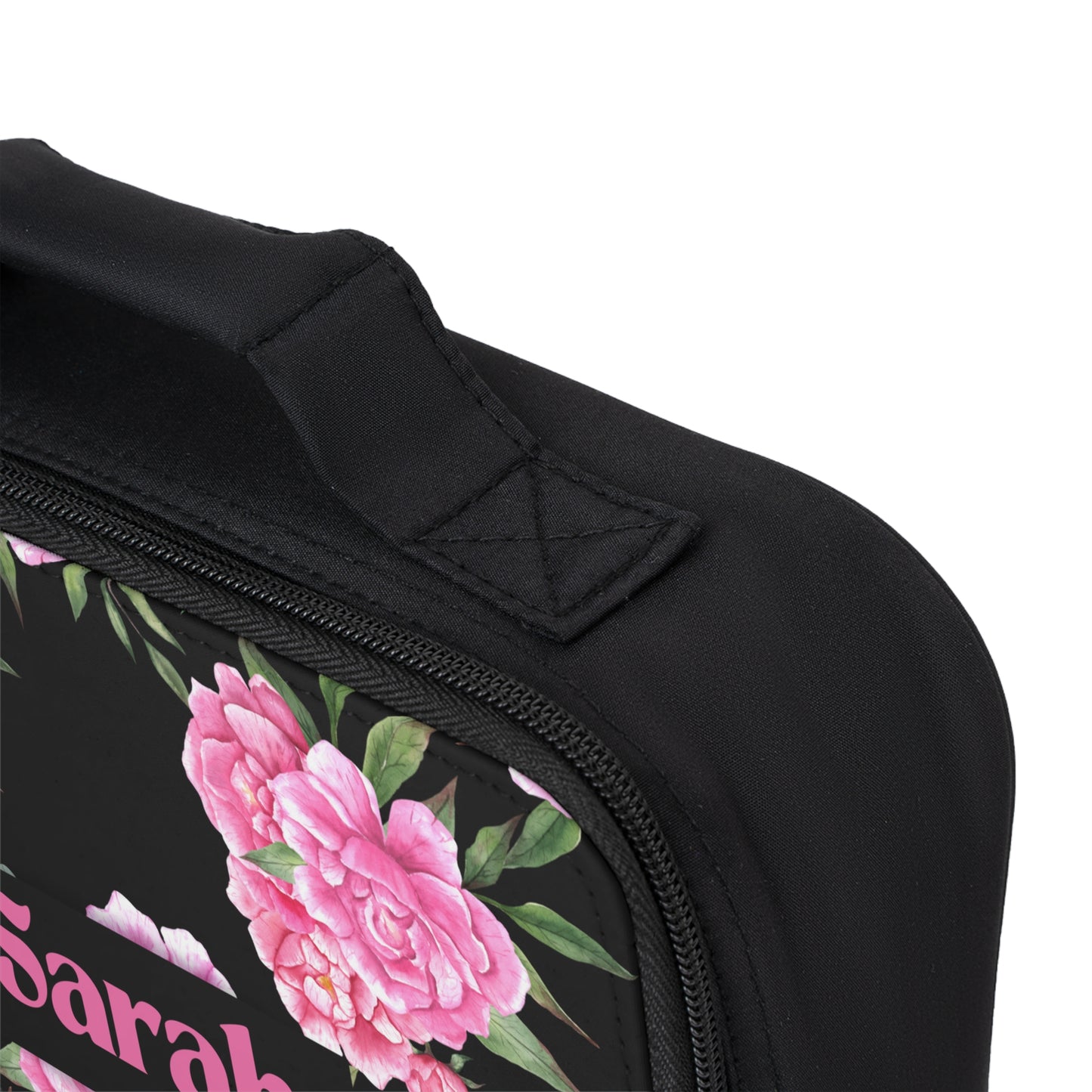 Personalized Black and Pink Floral Lunch Bag | Chic Insulated Cooler | Gift for Her | Back to School | Mother’s Day | Women’s Tote