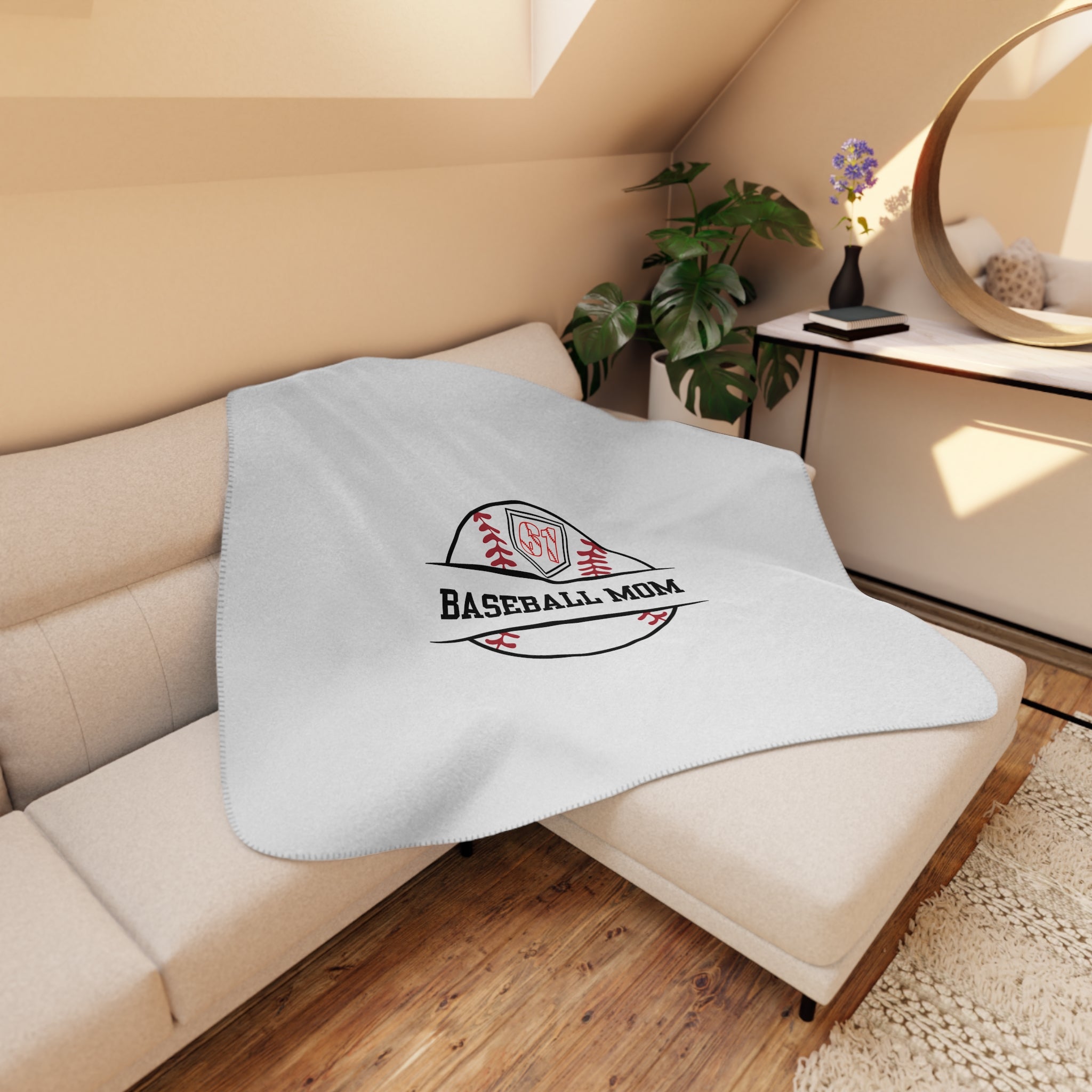 Custom CJs Mom Tan Sherpa Blanket