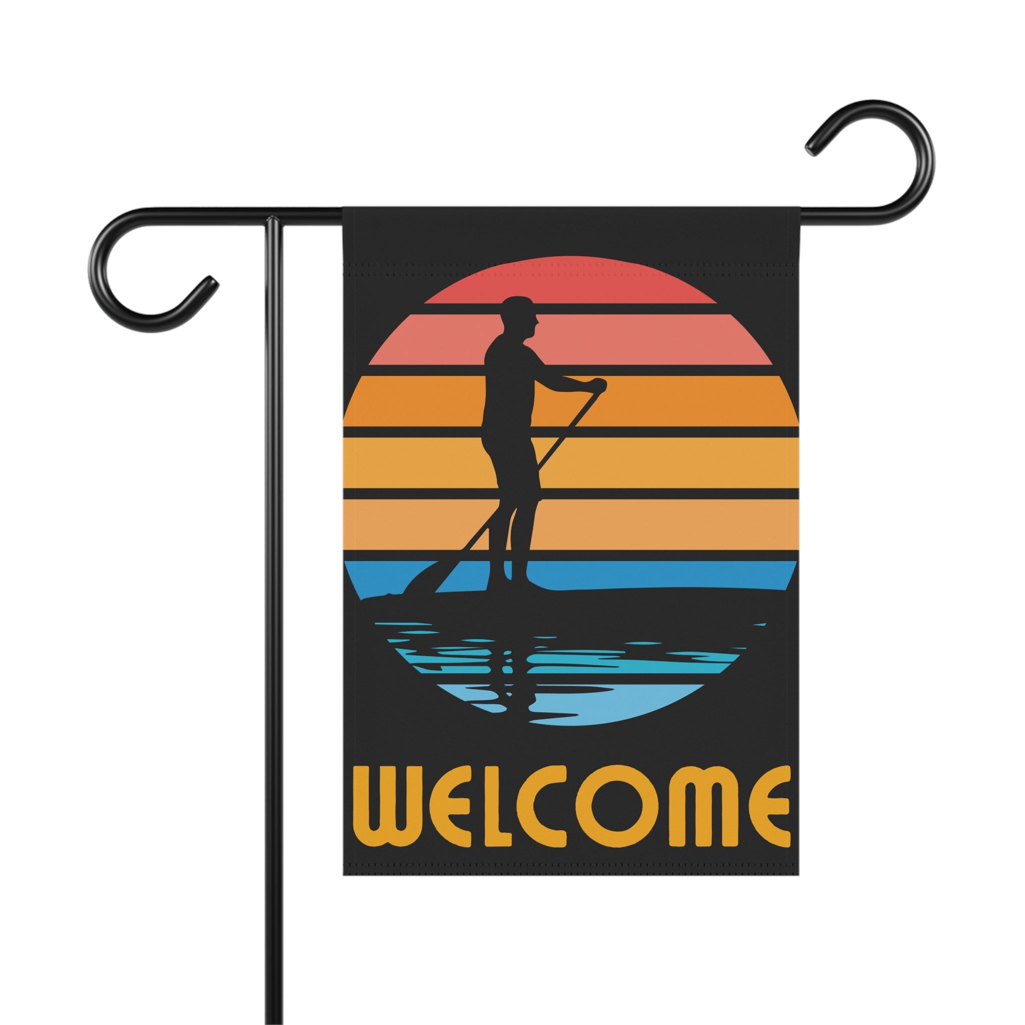 Sunset Paddleboard Welcome Garden Banner 12 x 18 inch Summer Flag