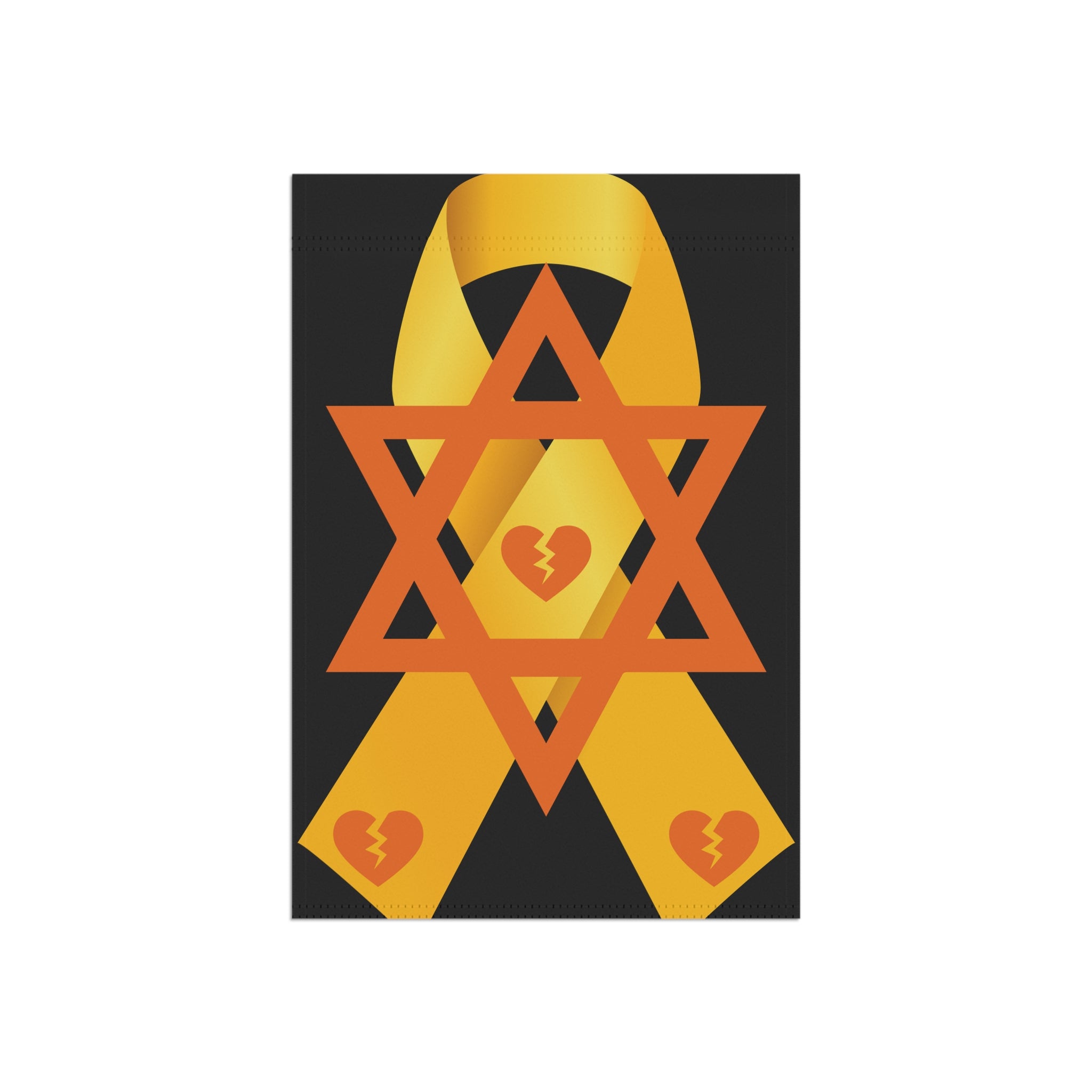 Heartfelt Garden Banner | Yellow Ribbon & Star of David, Jewish Flag, Memorial Decoration, Honor the Bibas Family