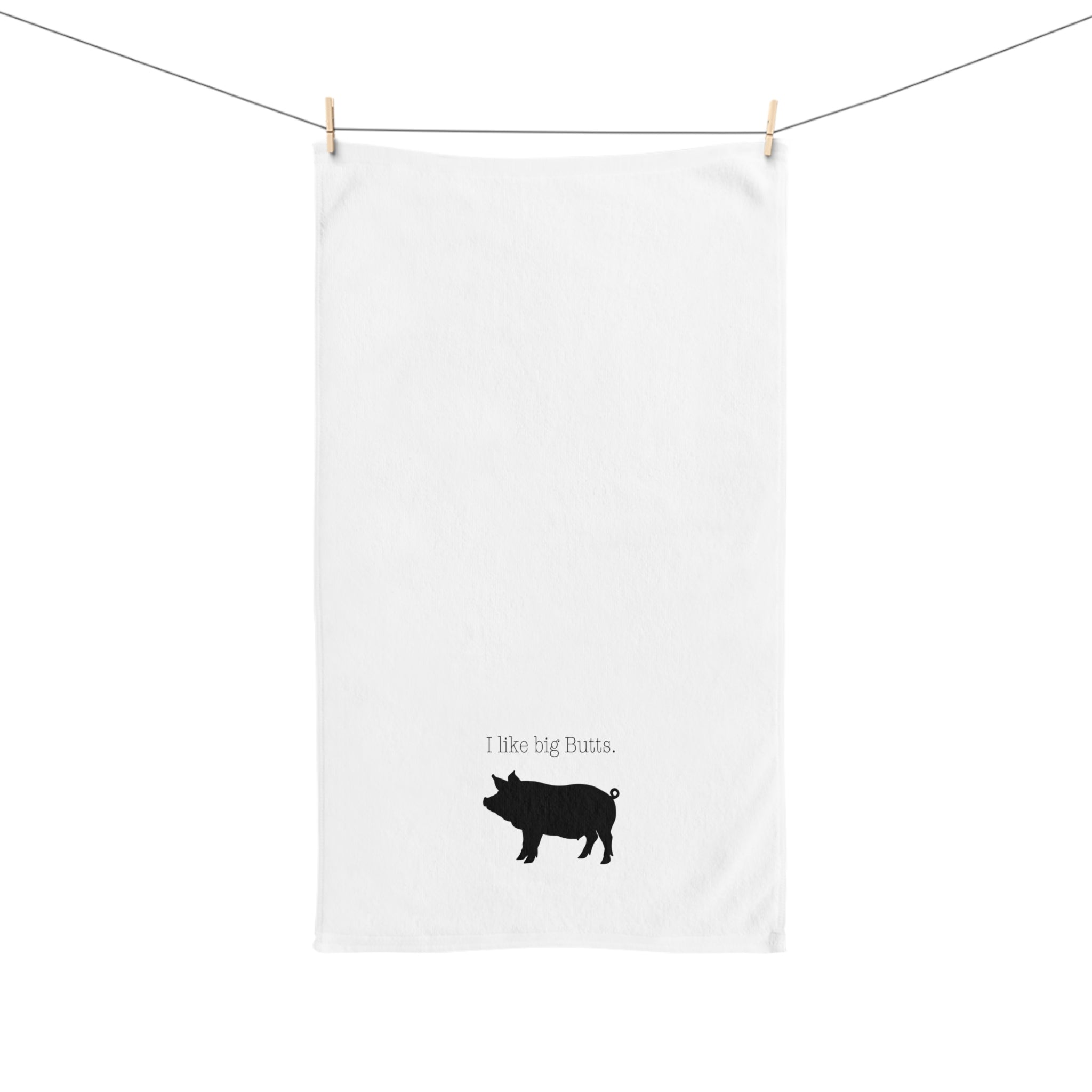BBQ Kitchen Towel Funny Pig Hand Towel - I Like Big Butts Kitchen Towel, Cute Bathroom Towel, Farmhouse