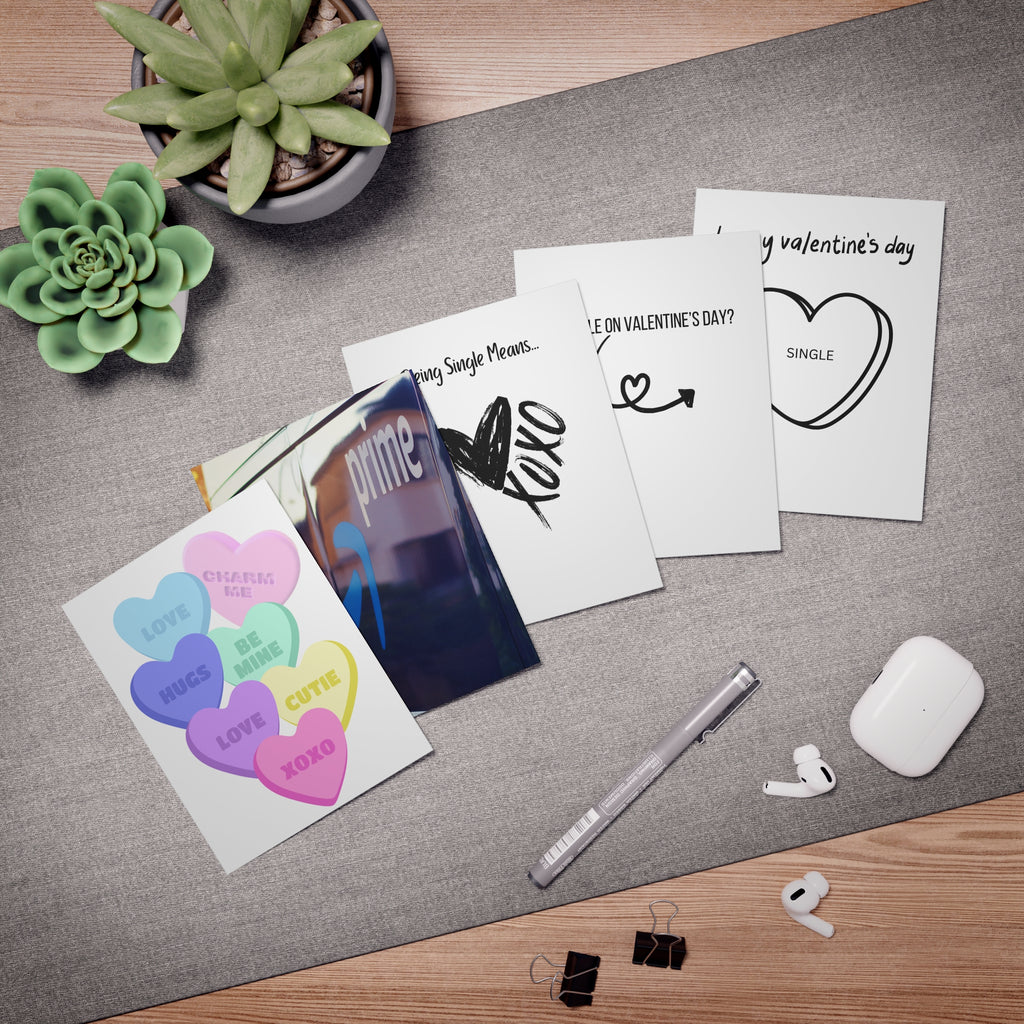 Valentine's Cards Single on Valentine's Cards Multi-Design Greeting Cards (5-Pack)
