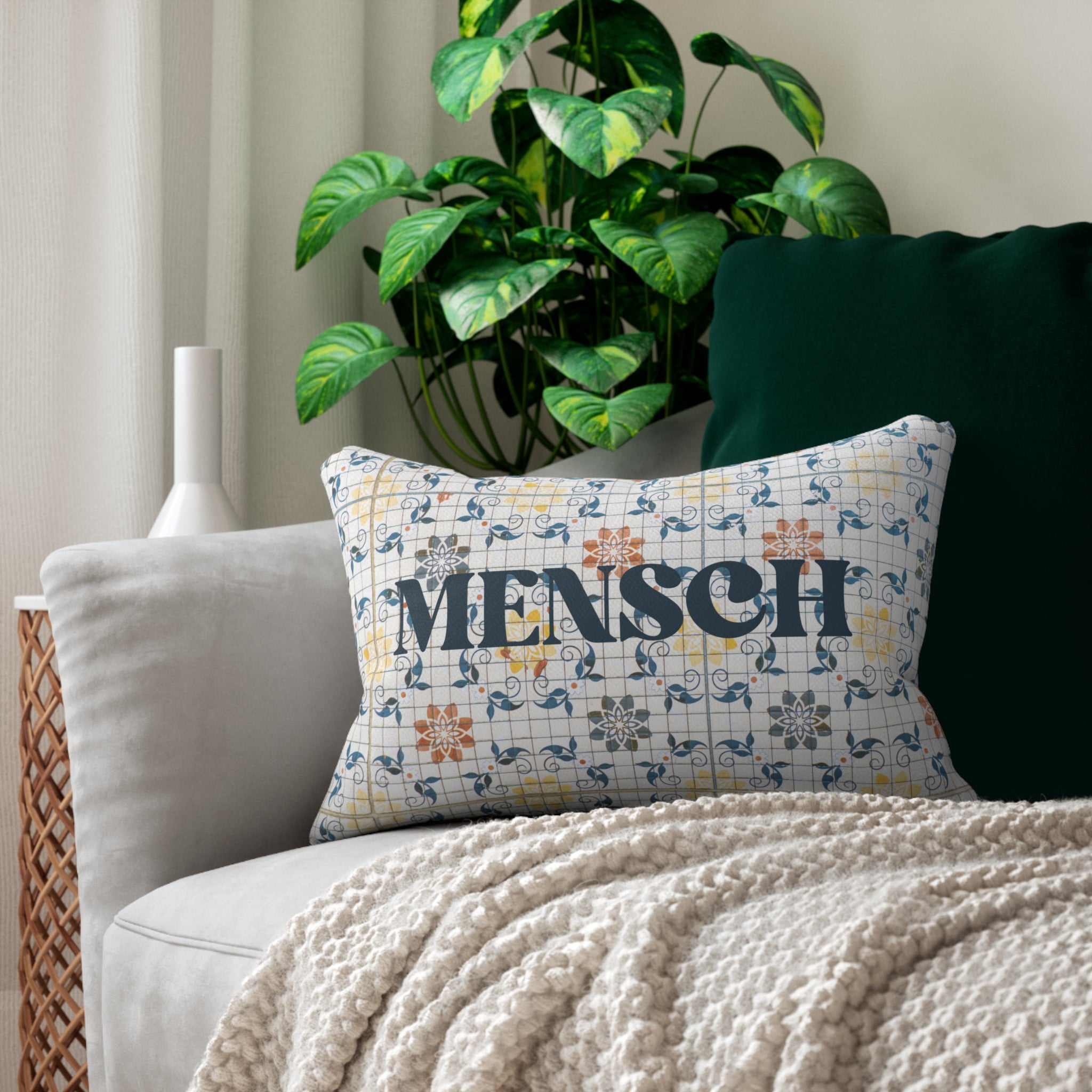 Mensch Decorative Pillow, Mensch Throw Pillow Mensch Jewish Accent Pillow