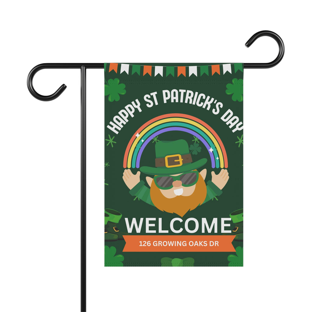 Custom Address St Patrick's Day Garden Flag Custom St. Patrick's Day Flag