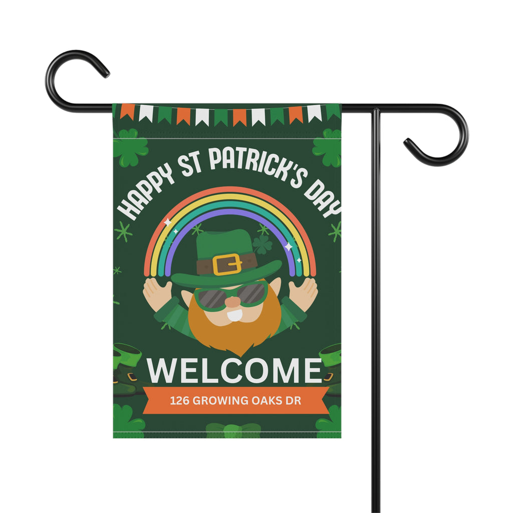 Custom Address St Patrick's Day Garden Flag Custom St. Patrick's Day Flag