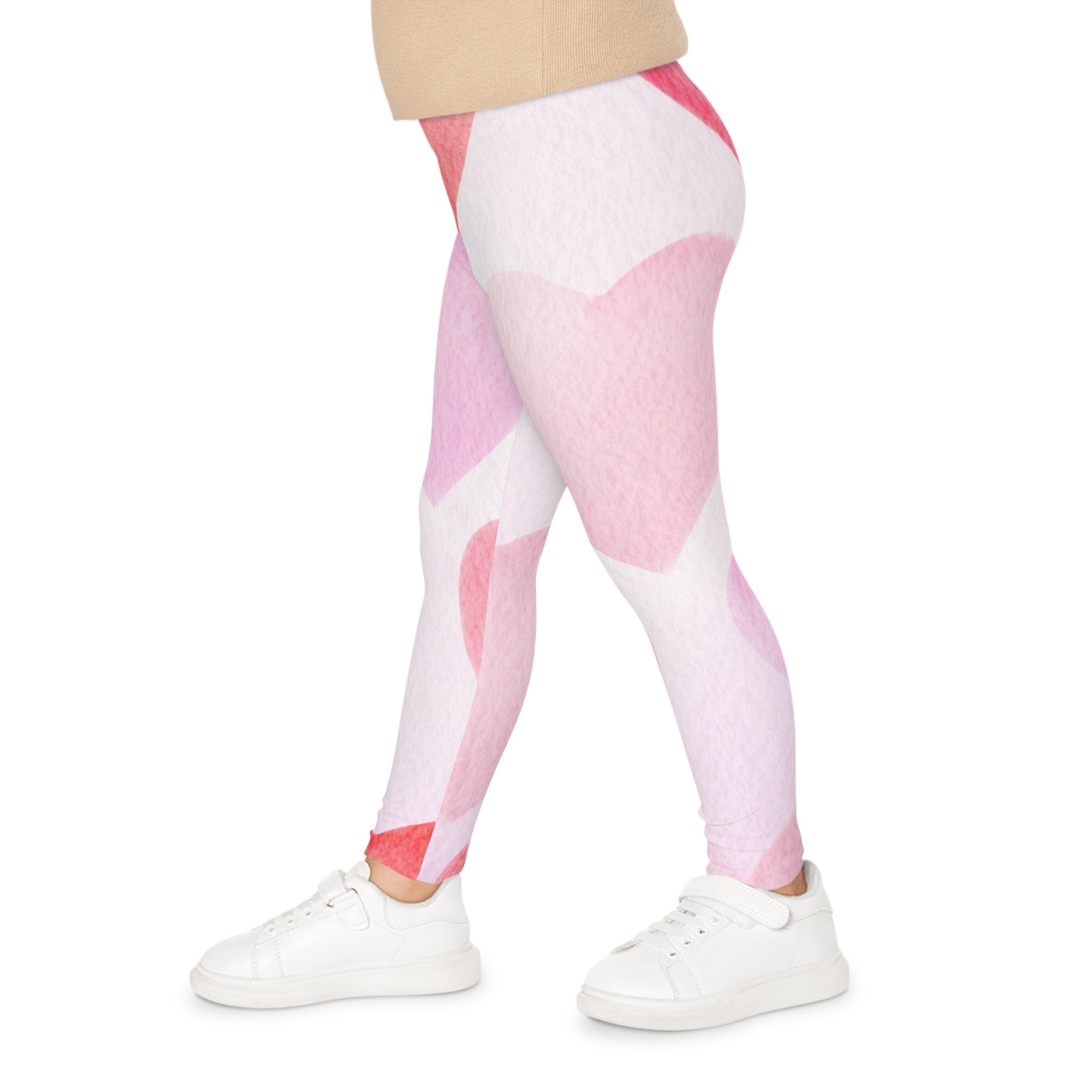 Pink Hearts Kids Valentine's Leggings Valentine's Day Leggings with Hearts for Kids Pink Hearts Valentine Leggings