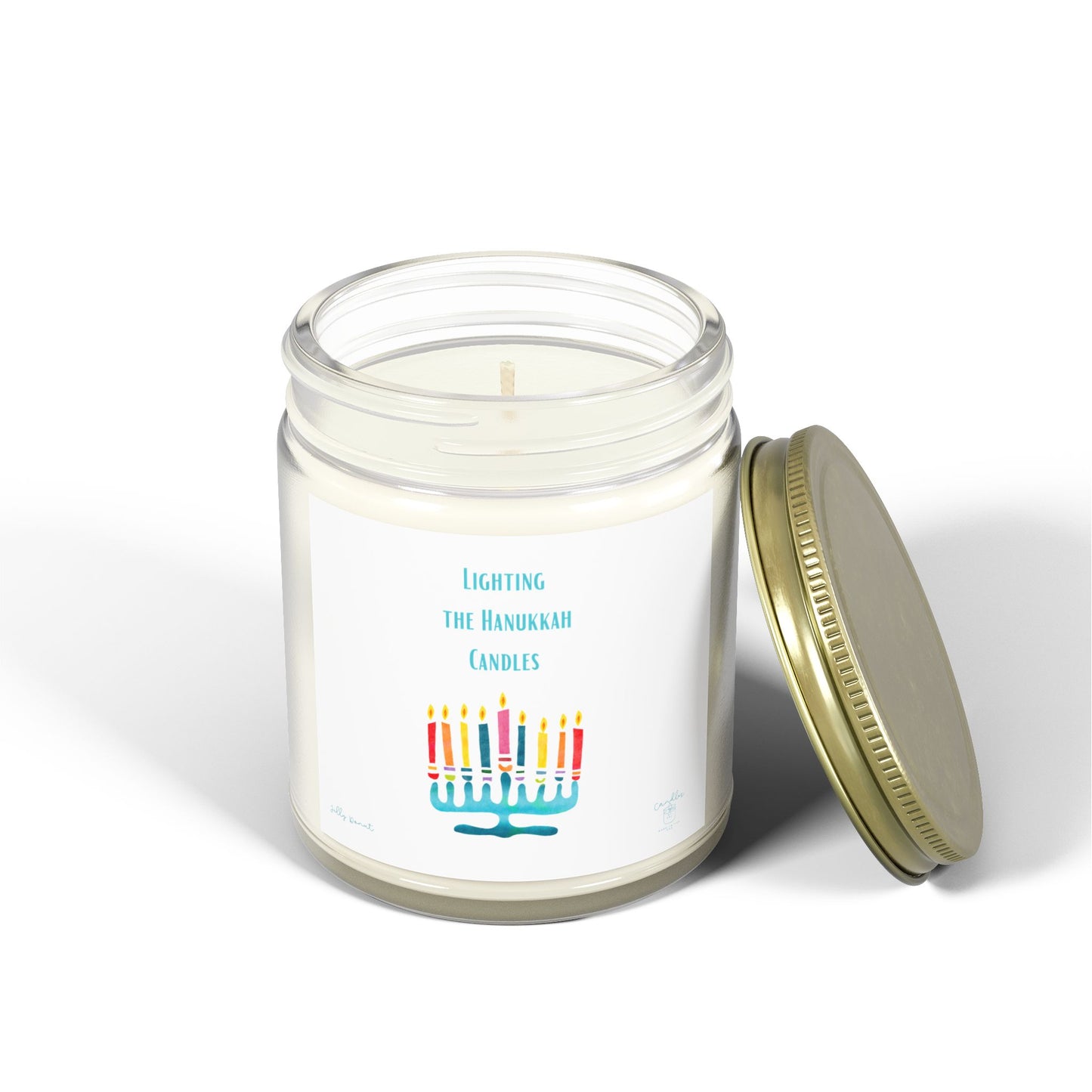 Hanukkah  Jelly Donut Candle for Hanukkah with Sufganiyot Scent, Chanukah Candle made with Coconut Apricot Wax (4oz, 9oz)