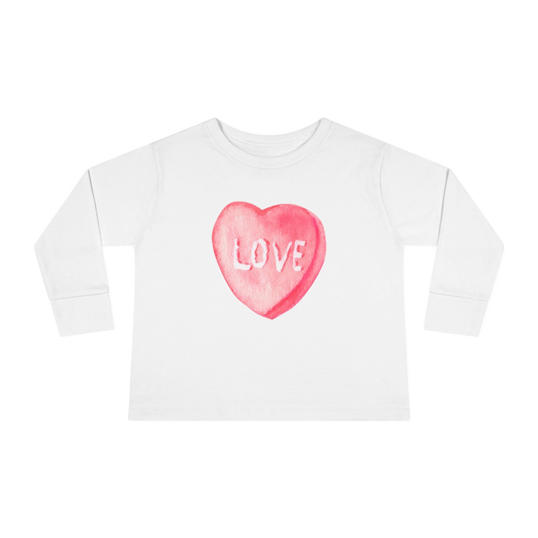 LOVE Candy Hearts Pastel LongSleeve Tee Toddler Long Sleeve Valentine's Day Tee