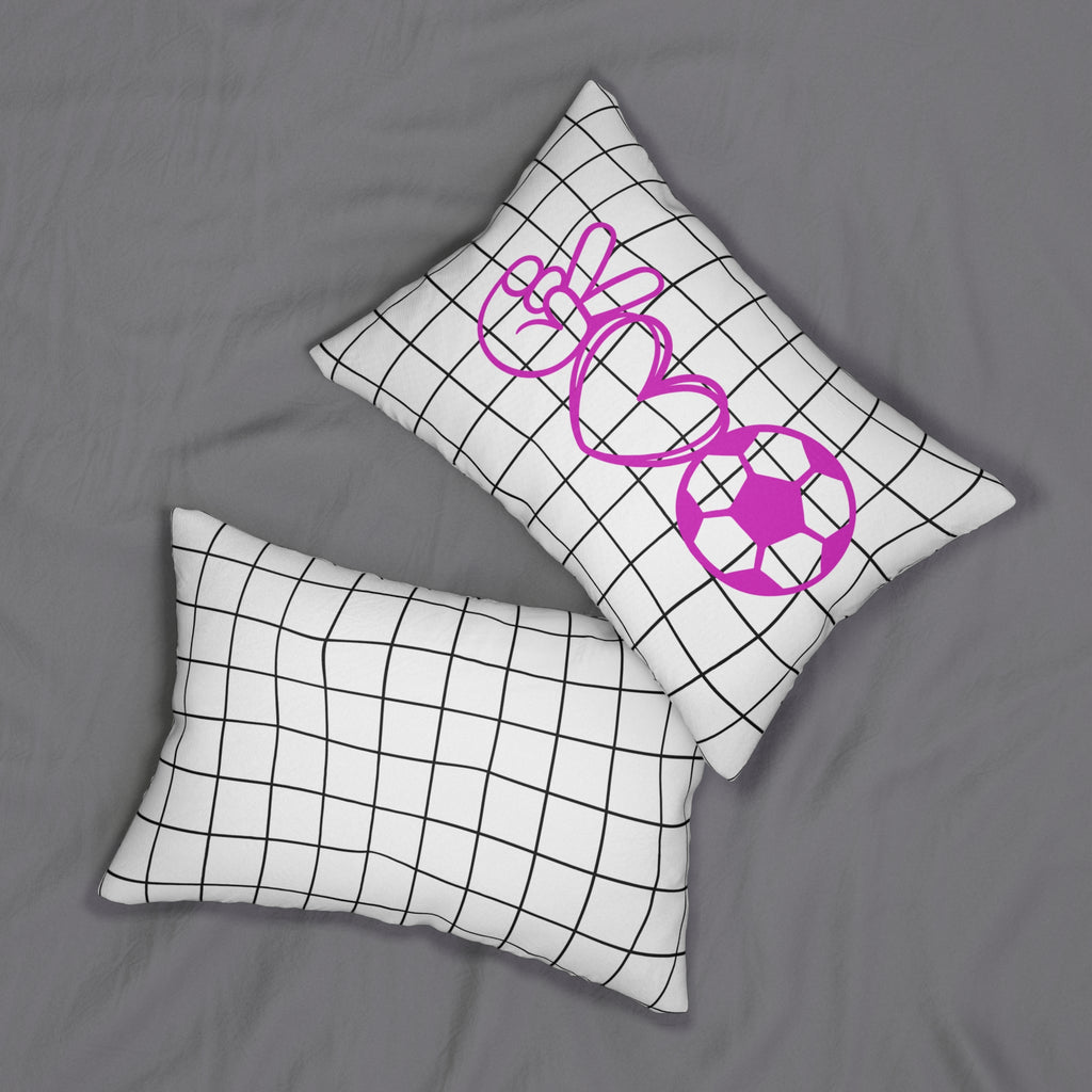 Soccer Pillow White Black and Pink Soccer Throw Pillow Soccer Decor