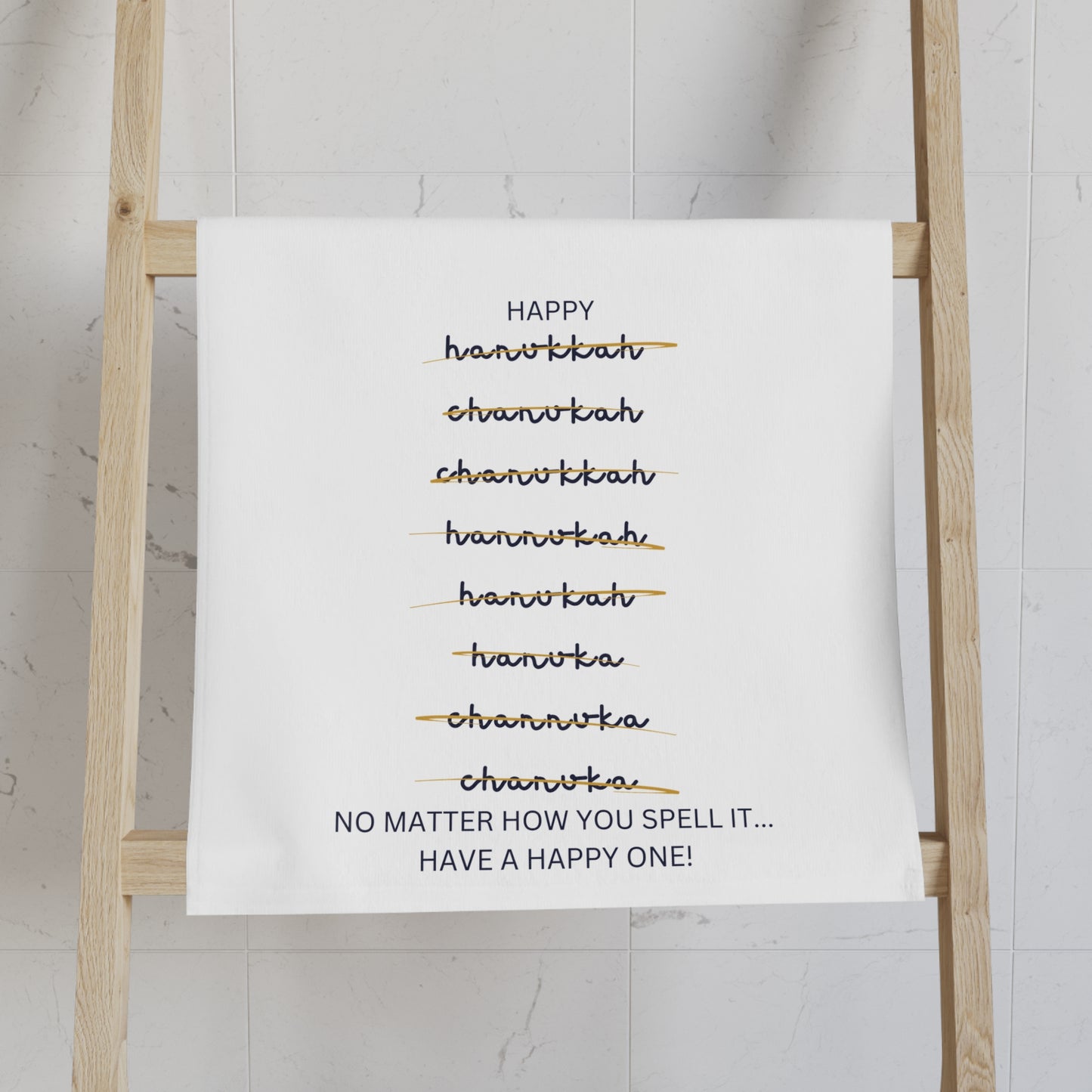 Chanukah Hand Towel - Hanukkah Spelling Hostess Gift