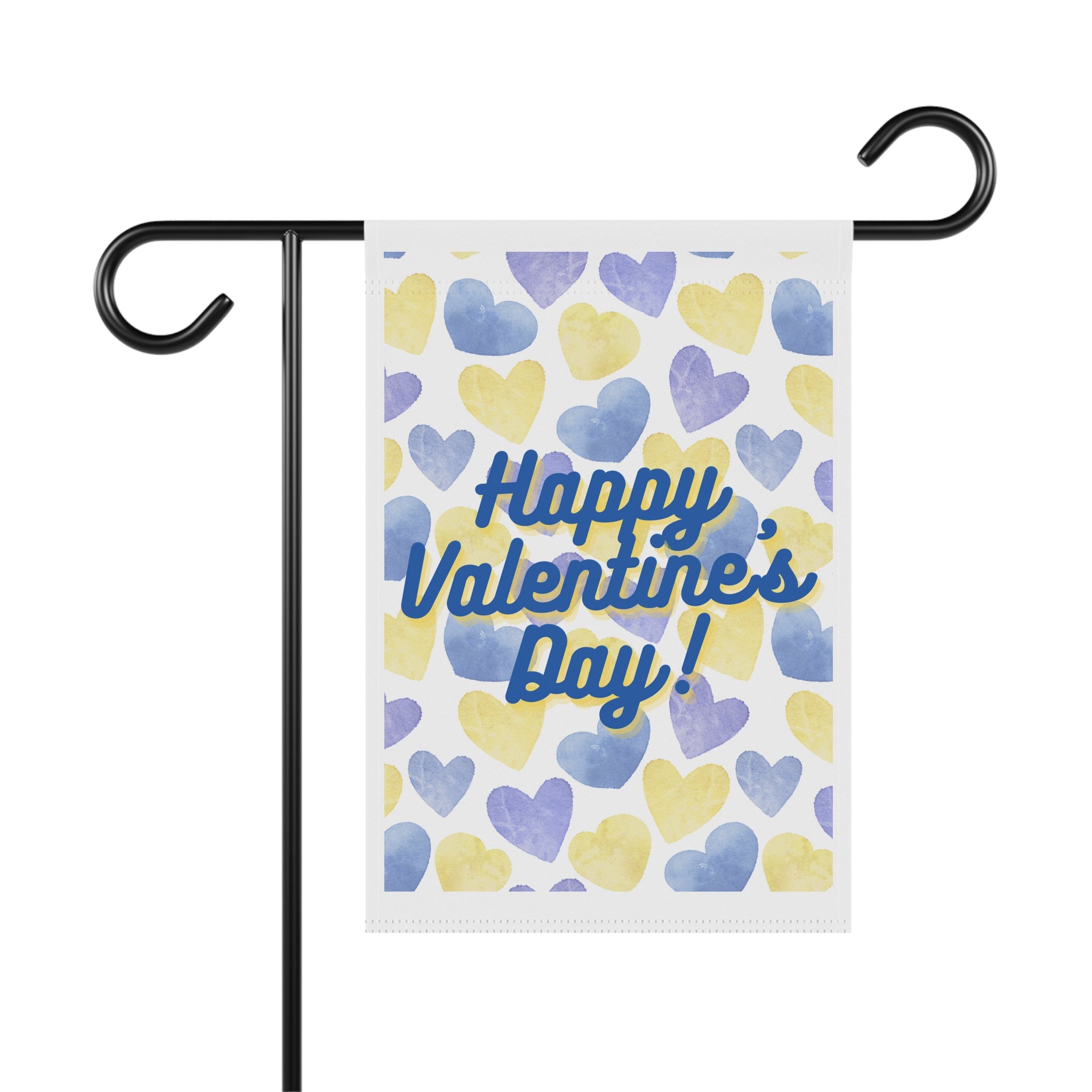 Valentine's Flag Garden Flag for Valentine's Day Hearts Flag Blue and Yellow Hearts Valentines Flag