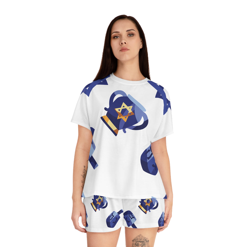 Zeyde's Navy Hanukkah Pajama Set | Chanukah Pajama's for Women in Zeyde's Print
