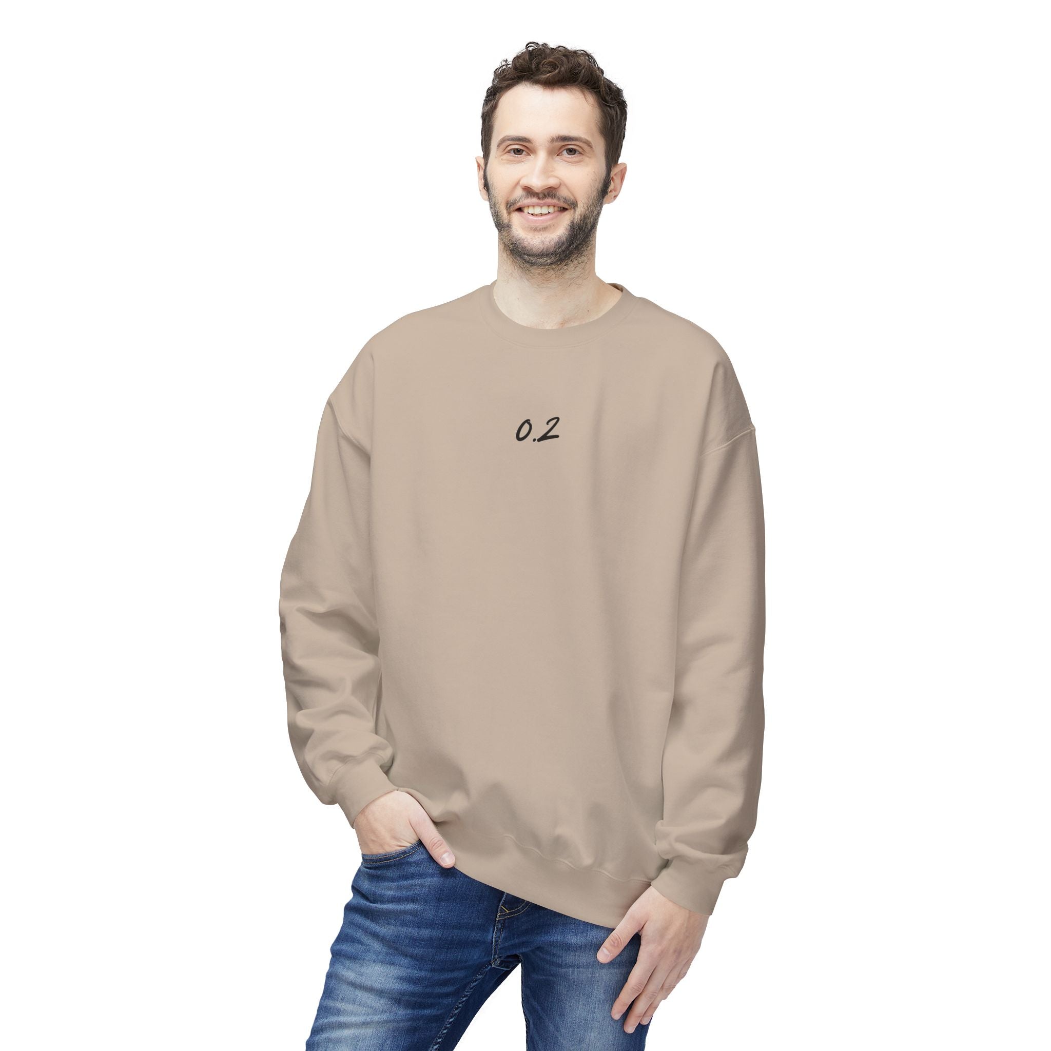 Minimalist 0.2 Fleece Crewneck Sweatshirt - Unisex Midweight Comfort Zero Point Two Sweatshirt