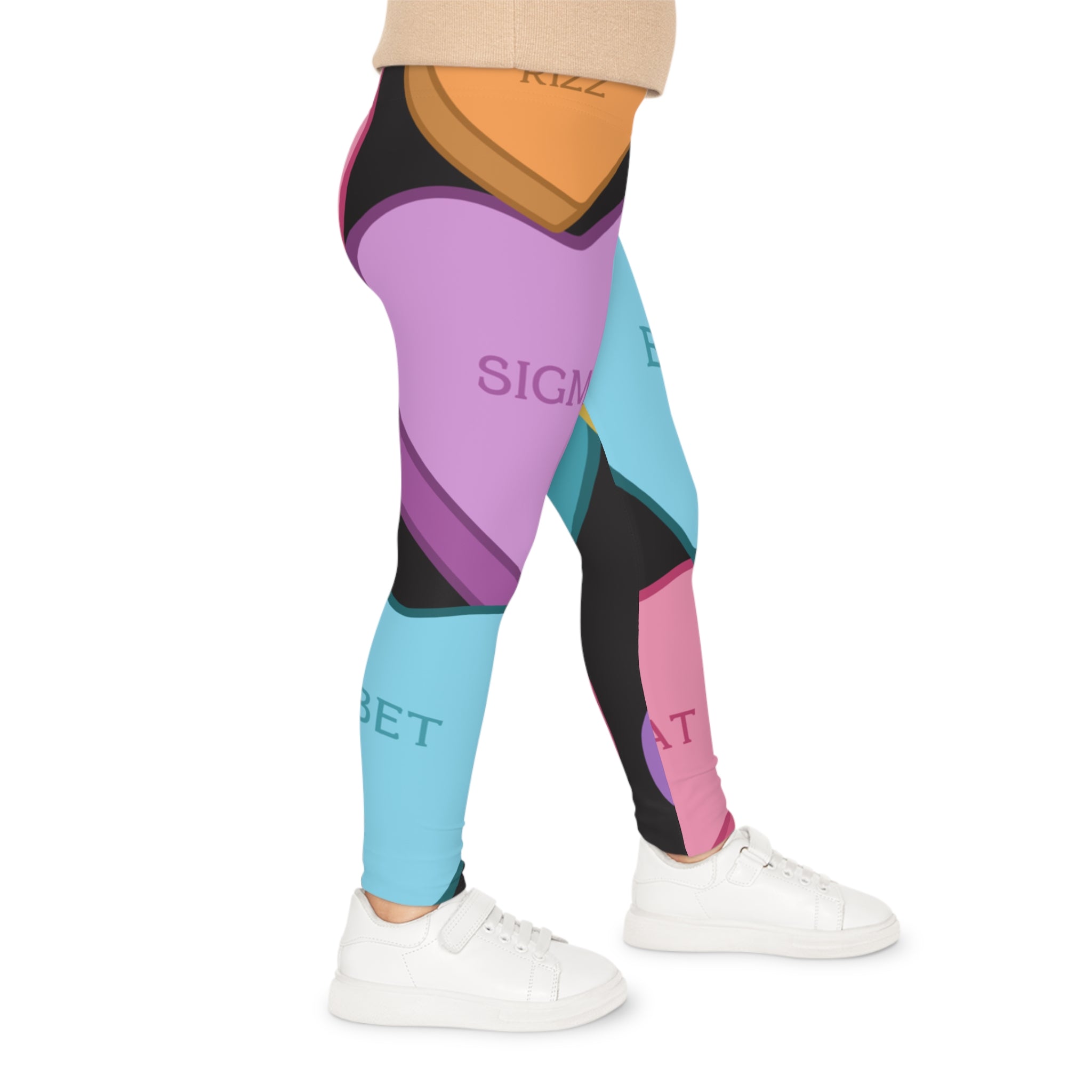 Candy Hearts Kids Leggings - Alpha Gen Slang, Children's Leggings, Youth Pants, Sweet Treat Print, Fun Patterned Tights