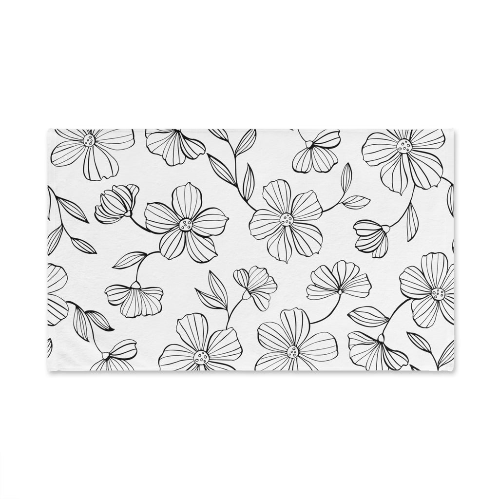 Black and White Floral Hand Towel Elegant Floral Hand Towel | Guest Towels,  Floral Kitchen and Bathroom Accents