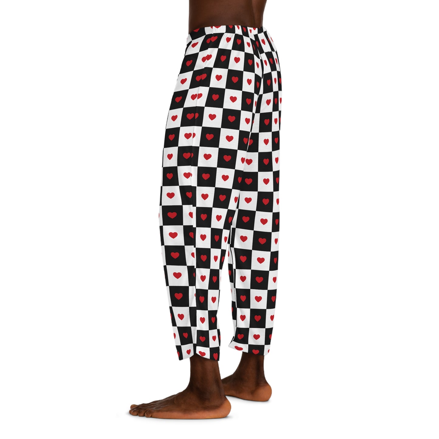 Valentines Lounge Wear Adult Checkered Hearts Valentine's Pajama Pant