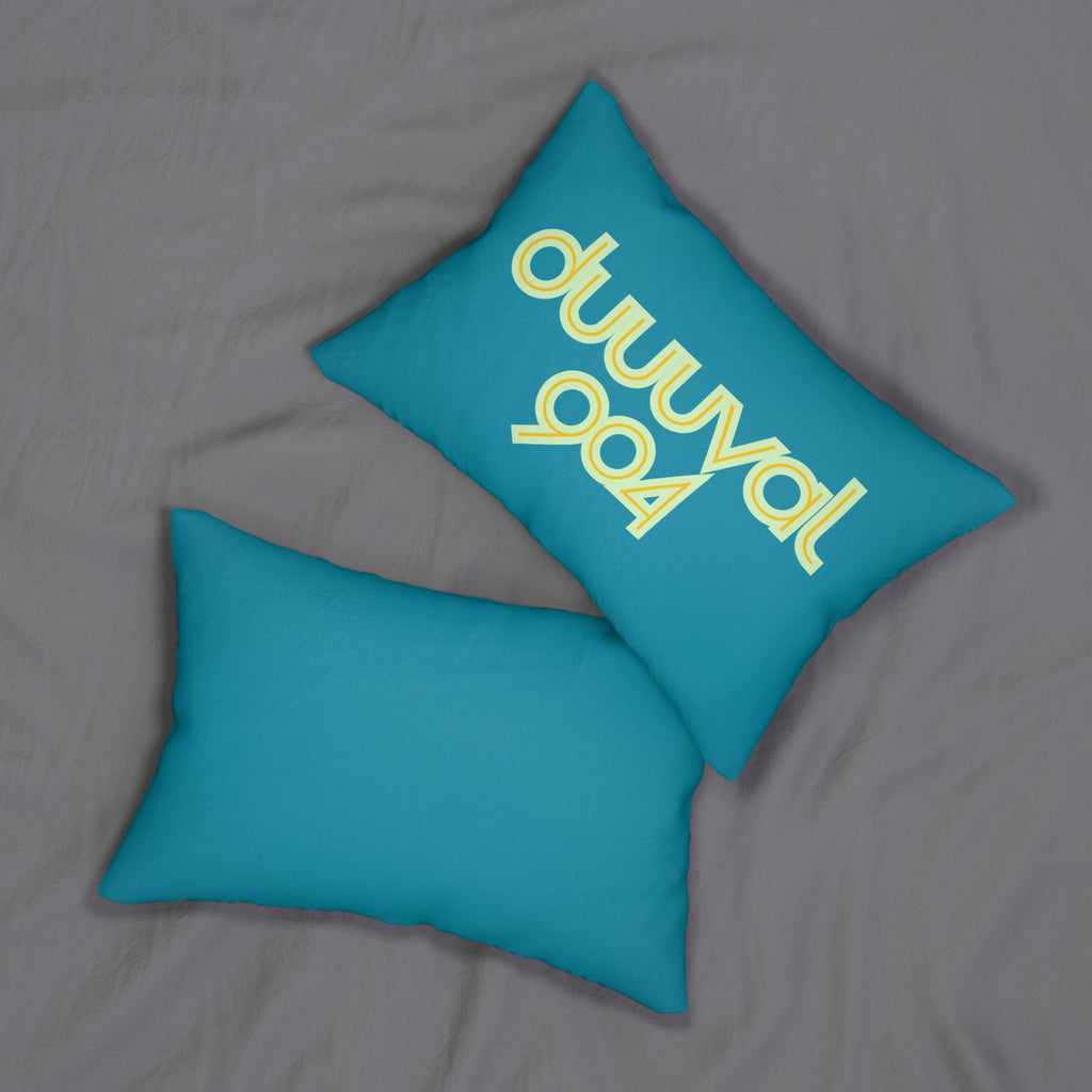 Duuuval Decor 904 Pillow, Duuuval 904 Teal and Yellow Love Pillow, 14x20 Inches, Home Decor Accent, Gift for Football Fans Jax Decor