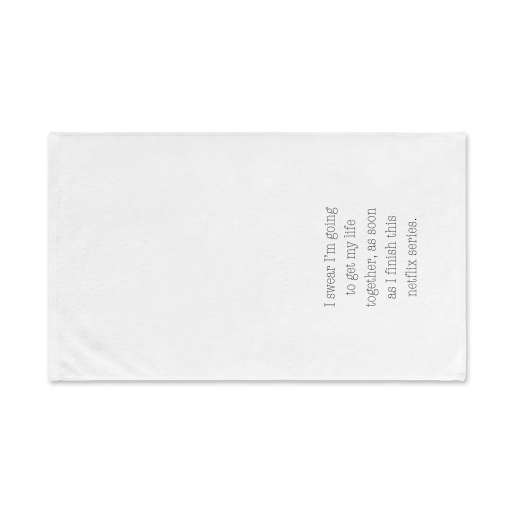 Netflix Addict Gift Hand Towel for the Netflix Binger Humorous Kitchen Towel