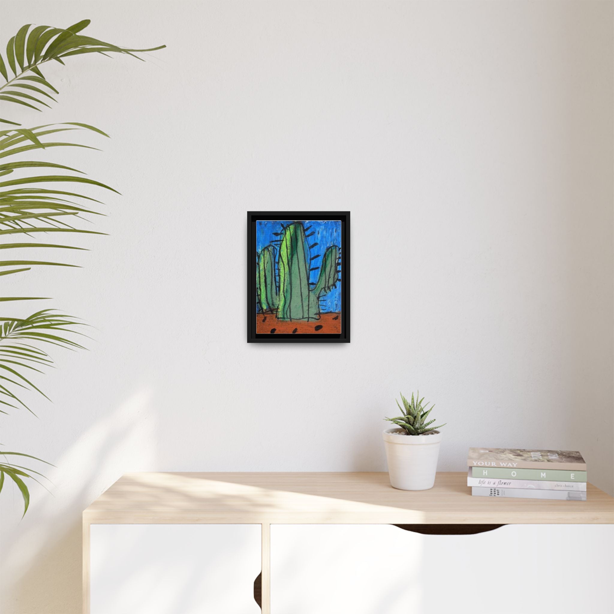 Cactus Matte Canvas, Framed Art by Jackson Smith