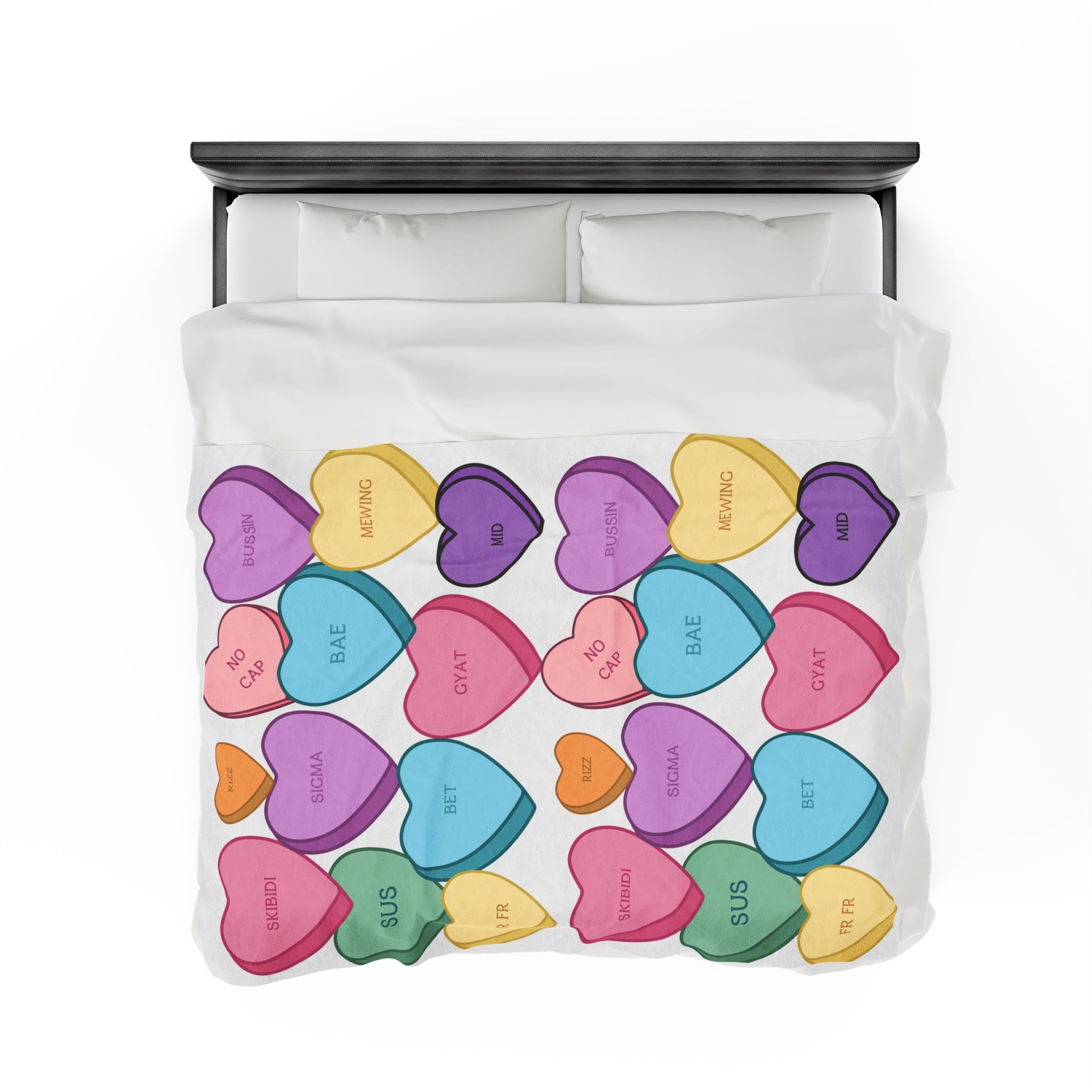 Candy Heart Valentines Velvet Soft Blanket Cozy Up in Style This Valentines Day