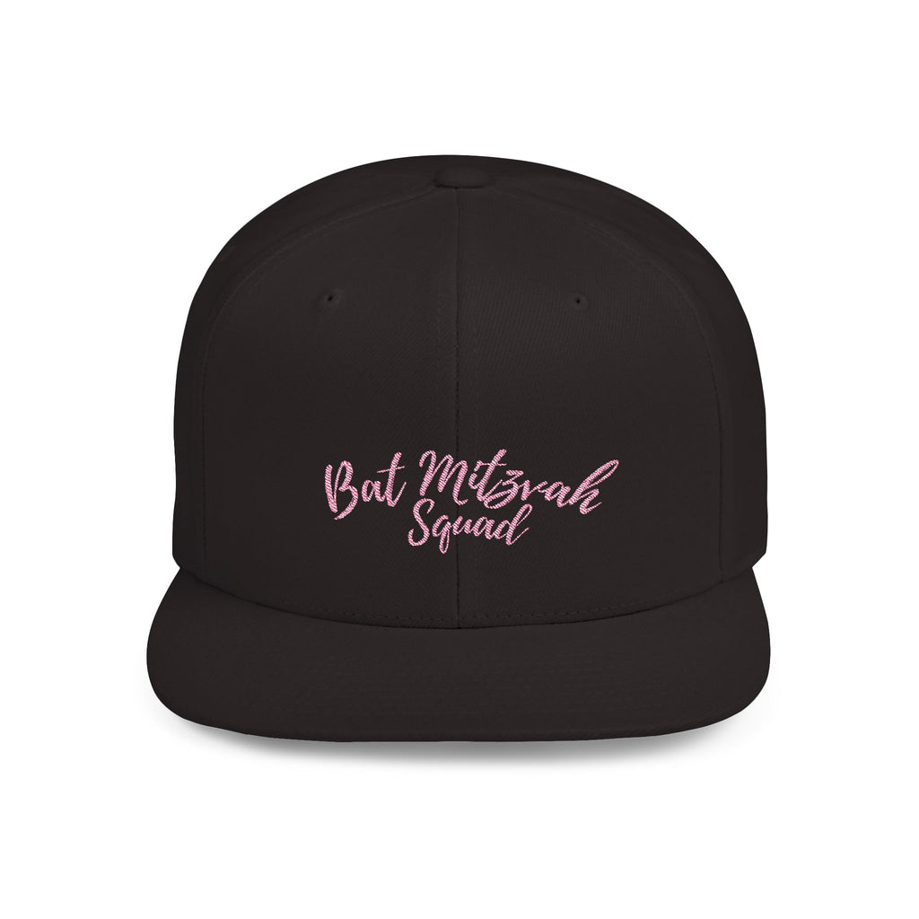 Bat MItzvah Squad  Hat Flat Bill Snapback with Bat Mitzvah Squad Embroidered