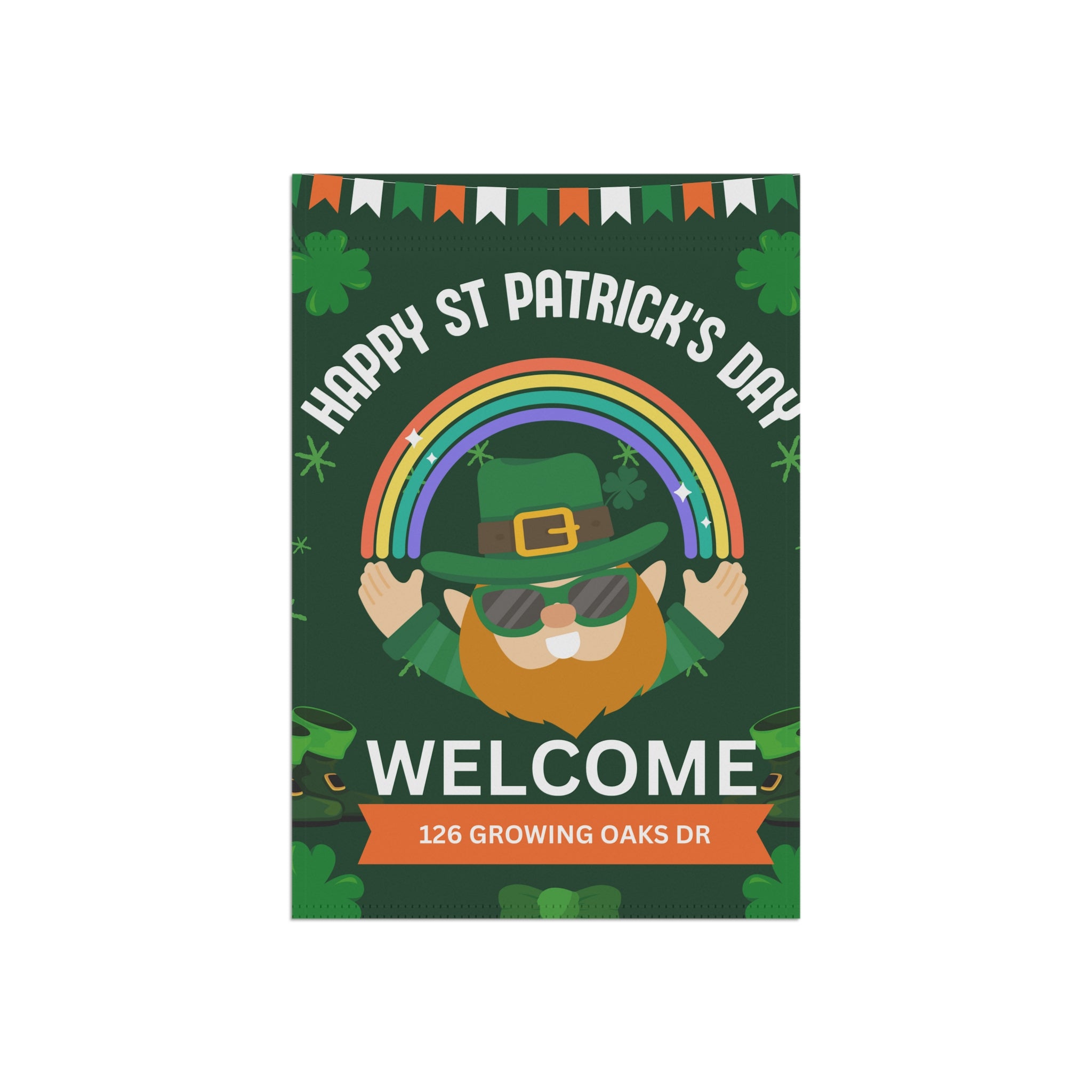 Custom Address St Patrick's Day Garden Flag Custom St. Patrick's Day Flag