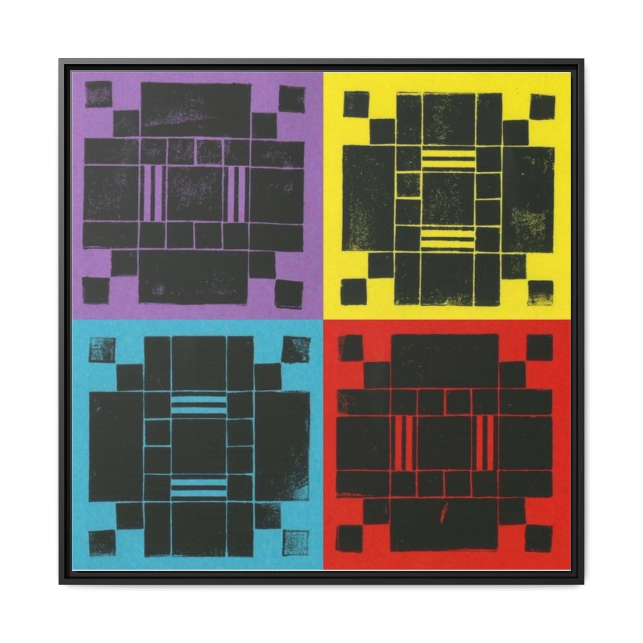 Printing With Legos Collagraph Matte Canvas, Framed