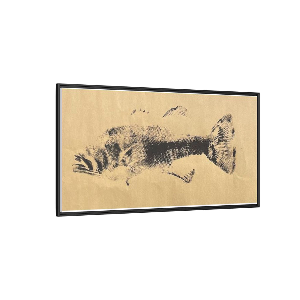 Gyotaku Fish Matte Canvas, Framed Gyotaku print by rubbing the body of an inked fish