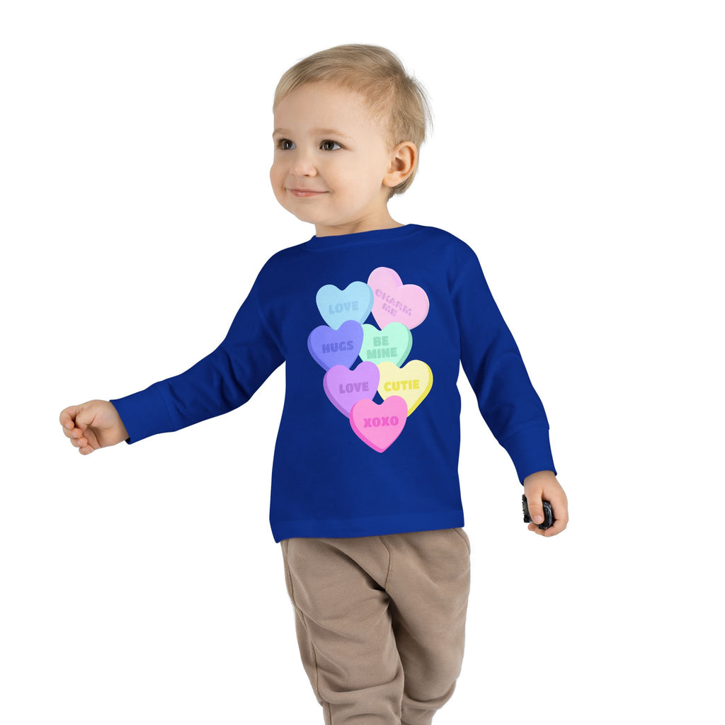 Toddler Candy Hearts Long Sleeve Tee Valentine's Toddler Tee Candy Hearts Valentine's Long sleeve Toddler Tee