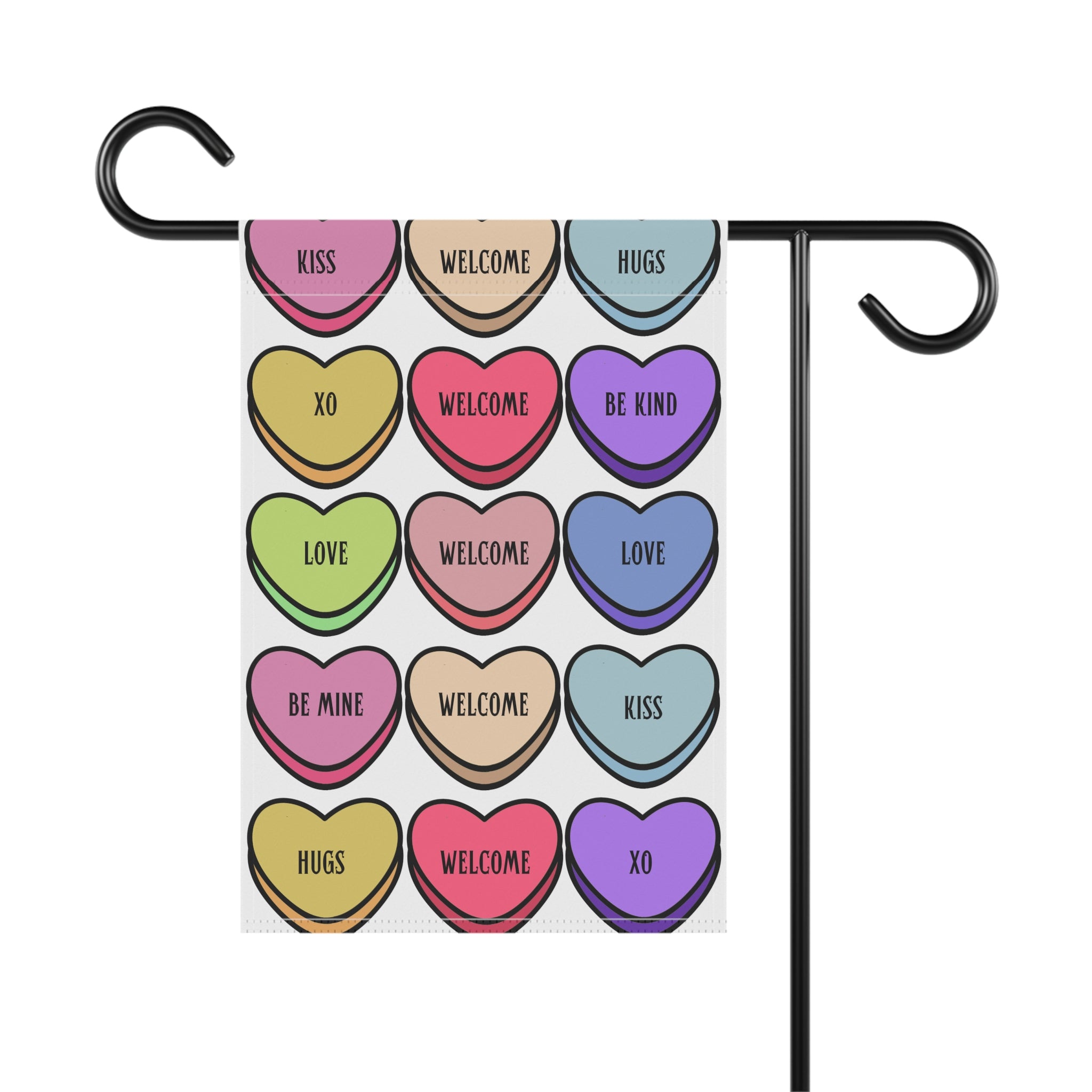 Valentine's Day Flag Valentines Day Garden Flag Candy Hearts Welcome Flag for Valentine's Day