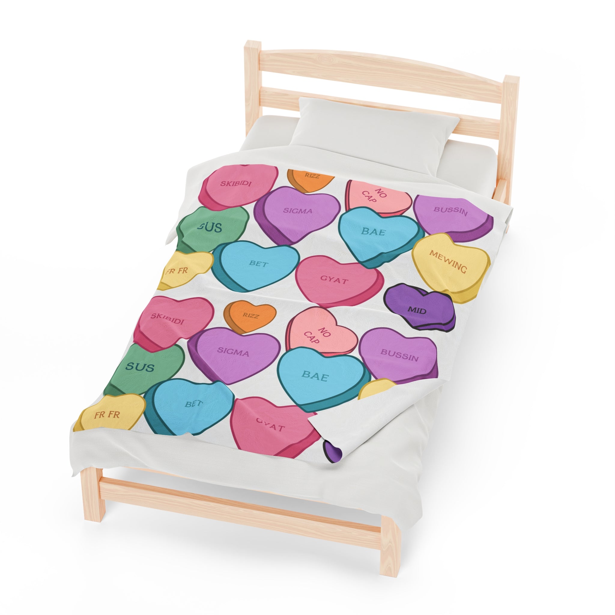 Candy Heart Valentines Velvet Soft Blanket Cozy Up in Style This Valentines Day