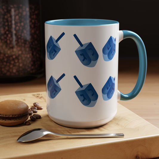 Dreidels Hanukkah Mug 15 oz