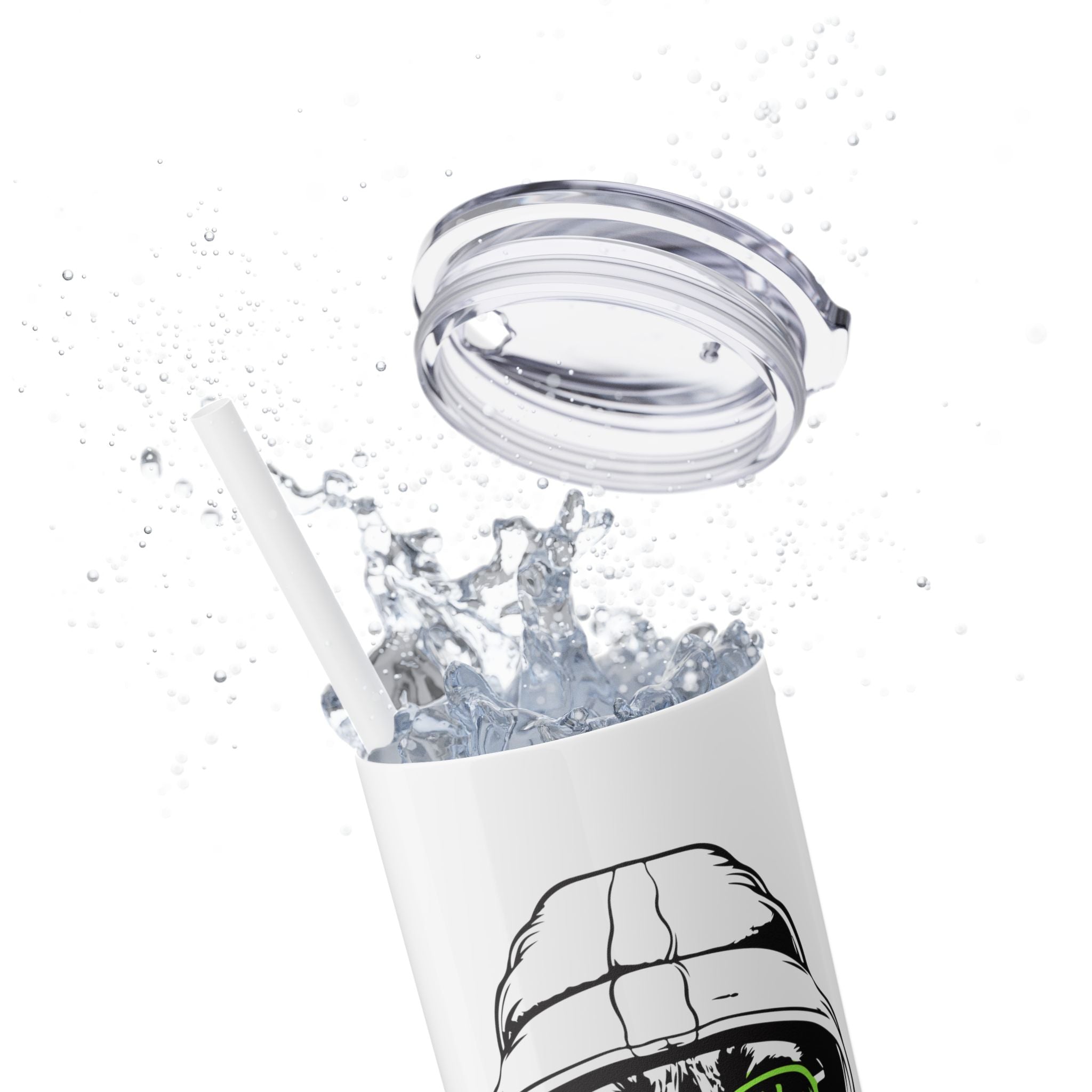 Angry Kitty Hip Cat Cool Cat Skinny Tumbler with Straw 20oz