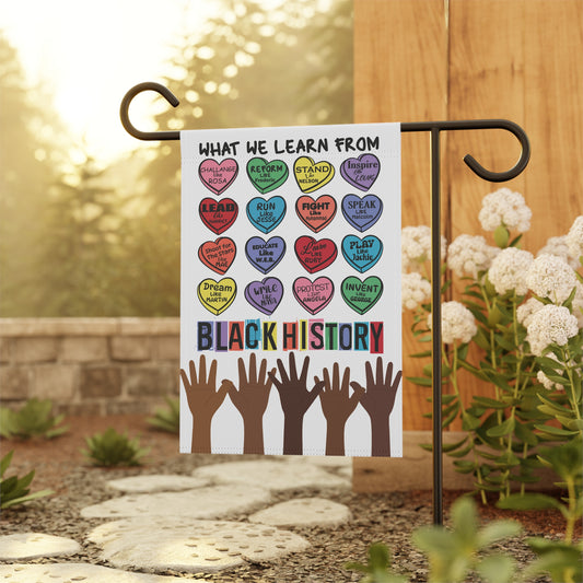 Garden Flag, Black History Love Valentine's Candy Hearts Equality Empowerment Banner, MLK Quotes, BLM Symbol, Juneteenth, Melanin, Freedom,