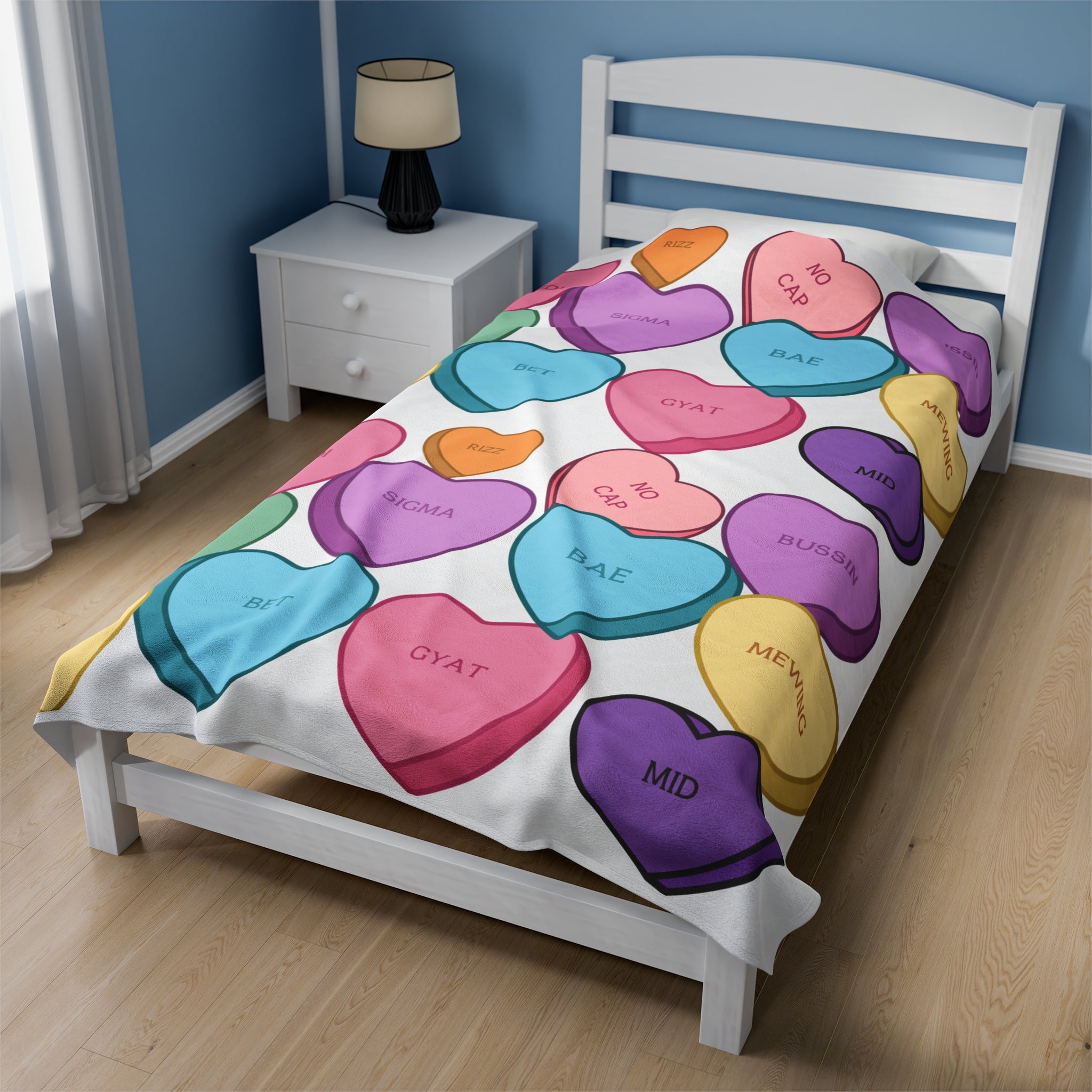 Candy Heart Valentines Velvet Soft Blanket Cozy Up in Style This Valentines Day