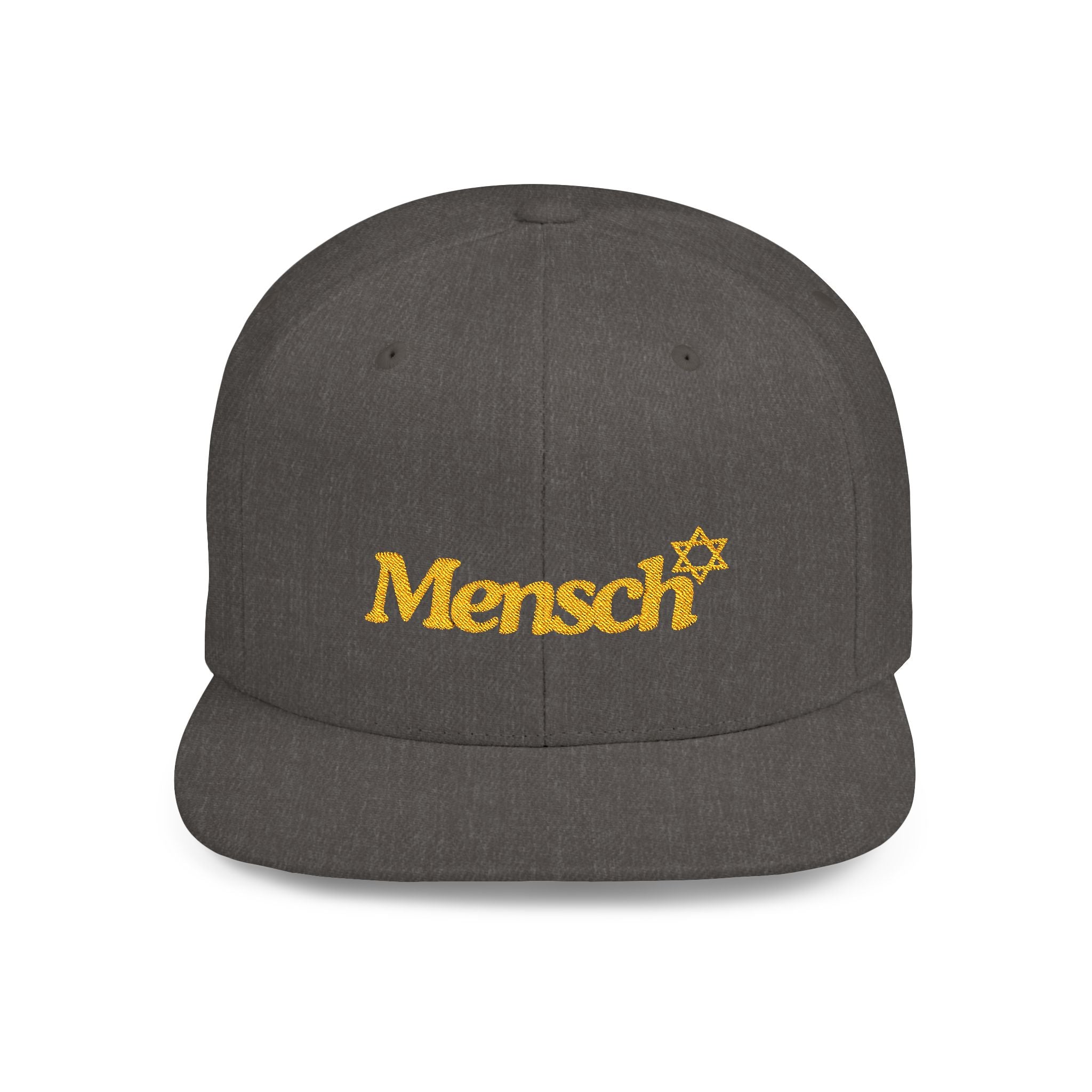 Mensch Hat Mensch Flat Bill Snapback Adjustable Mensch Hat Jewish Gift