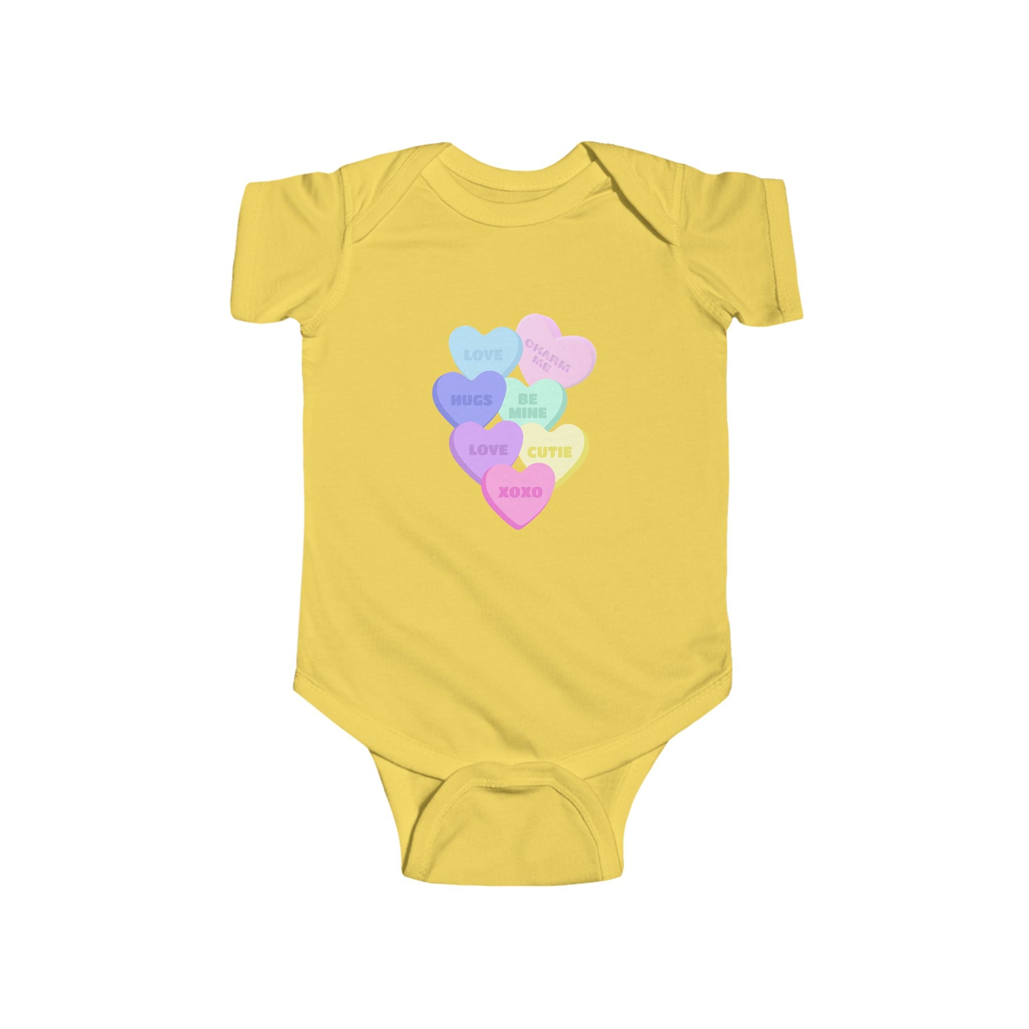 Candy Hearts Onesie Valentine's Candy Hearts Onesie for Valentine's Day Bodysuit