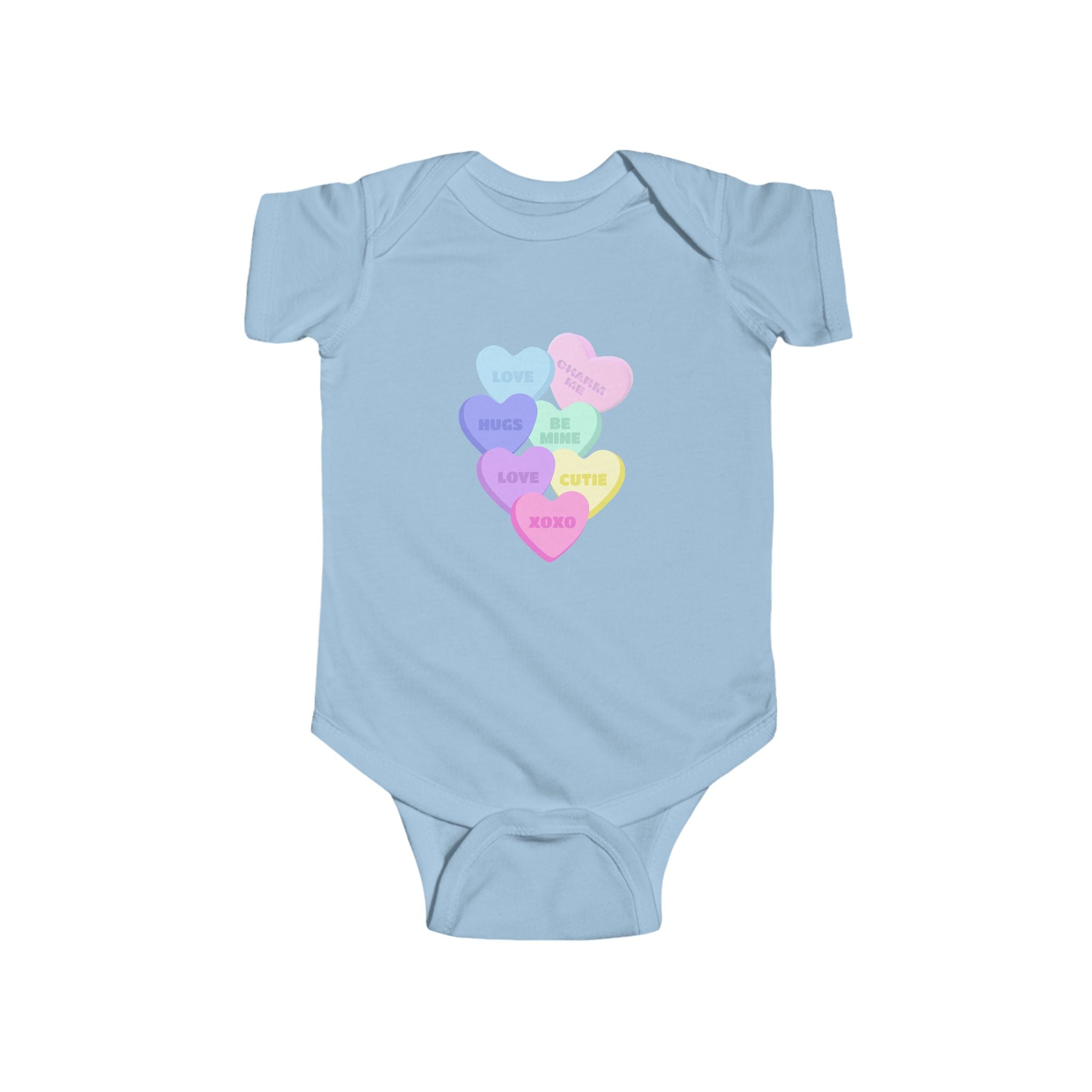 Candy Hearts Onesie Valentine's Candy Hearts Onesie for Valentine's Day Bodysuit