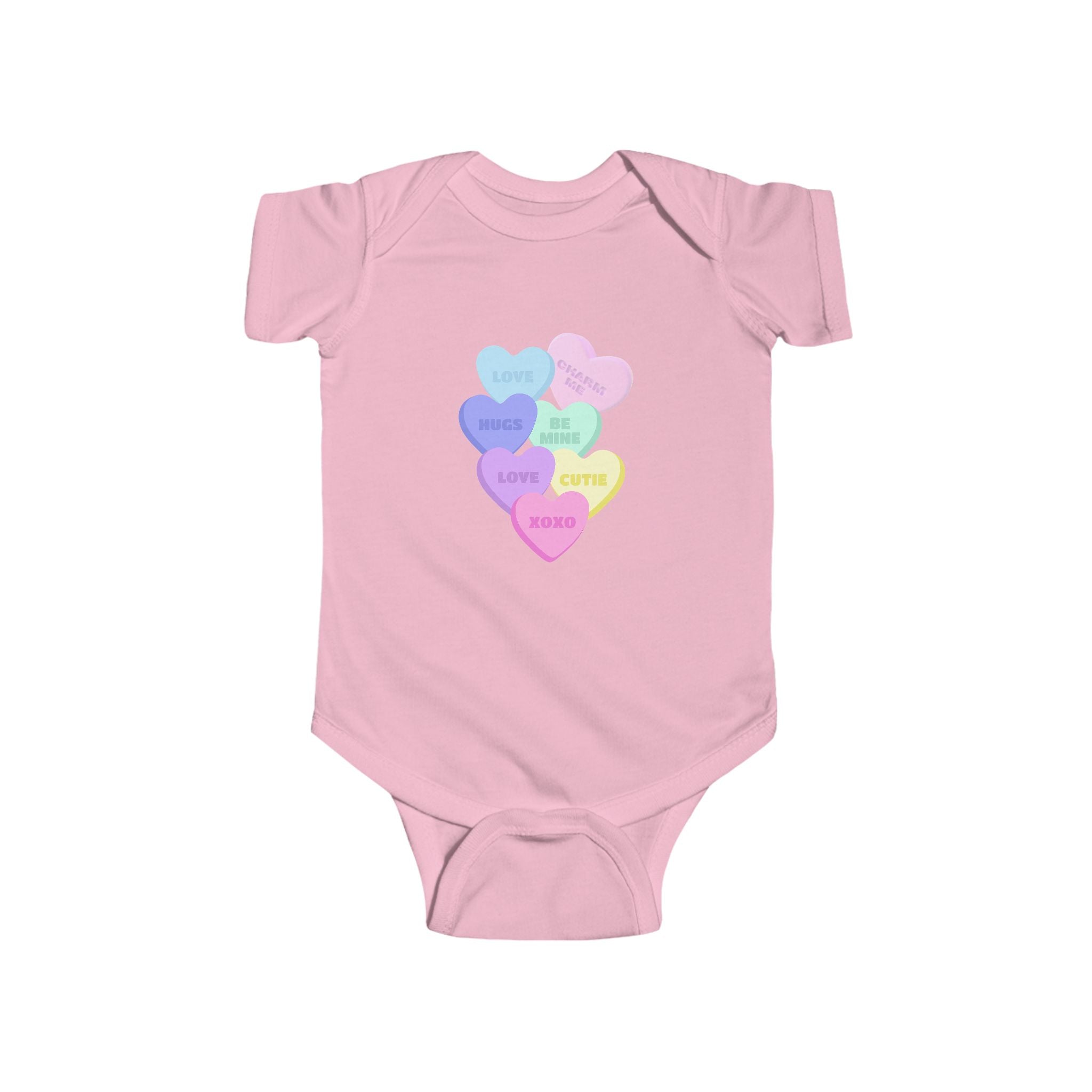Candy Hearts Onesie Valentine's Candy Hearts Onesie for Valentine's Day Bodysuit
