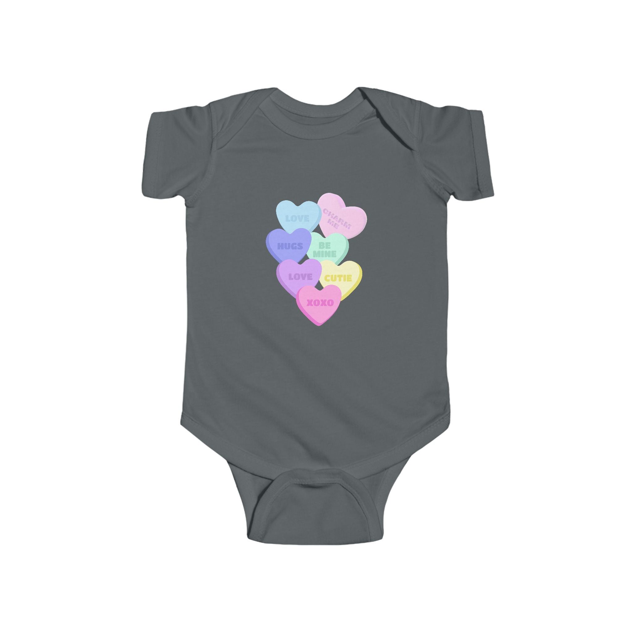 Candy Hearts Onesie Valentine's Candy Hearts Onesie for Valentine's Day Bodysuit