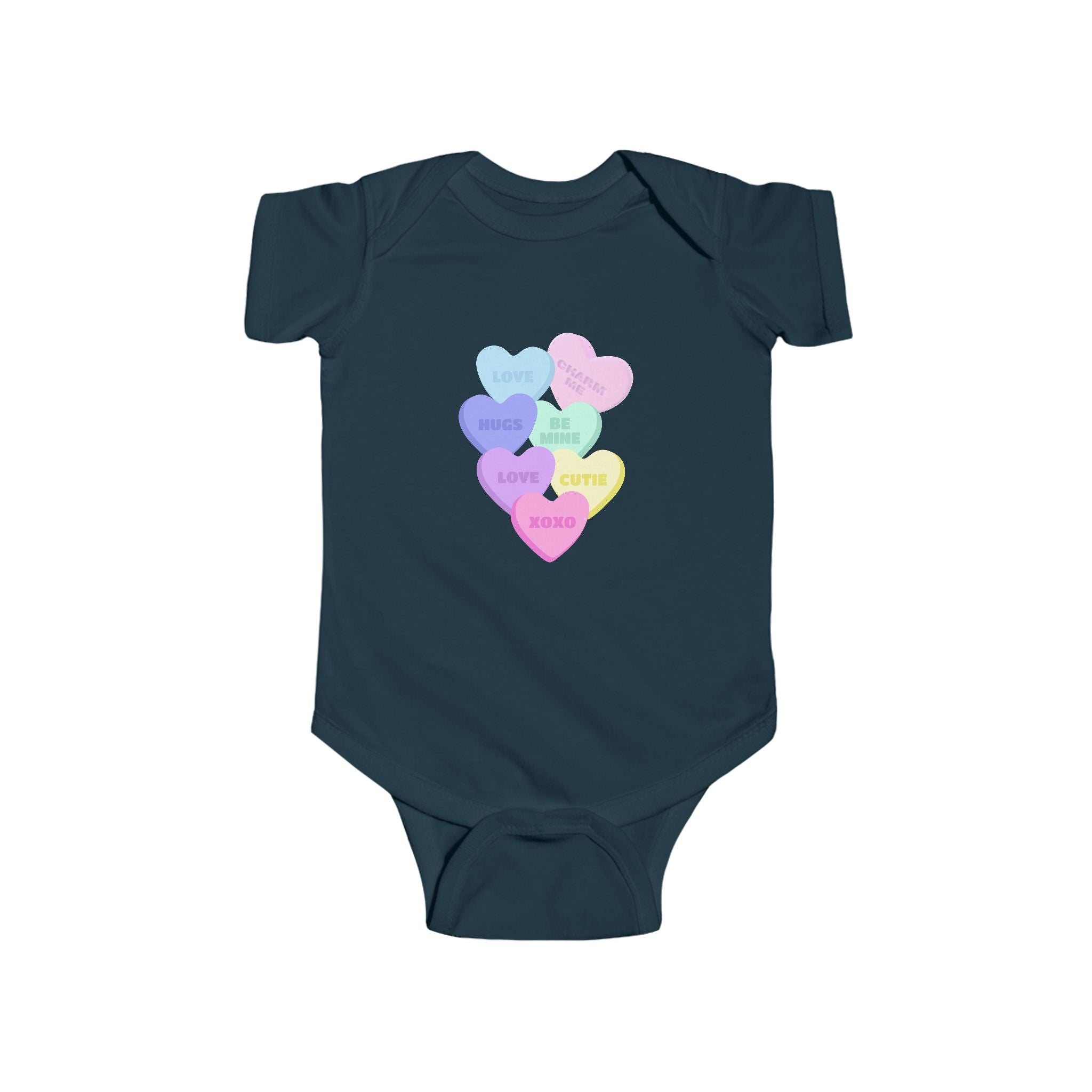Candy Hearts Onesie Valentine's Candy Hearts Onesie for Valentine's Day Bodysuit