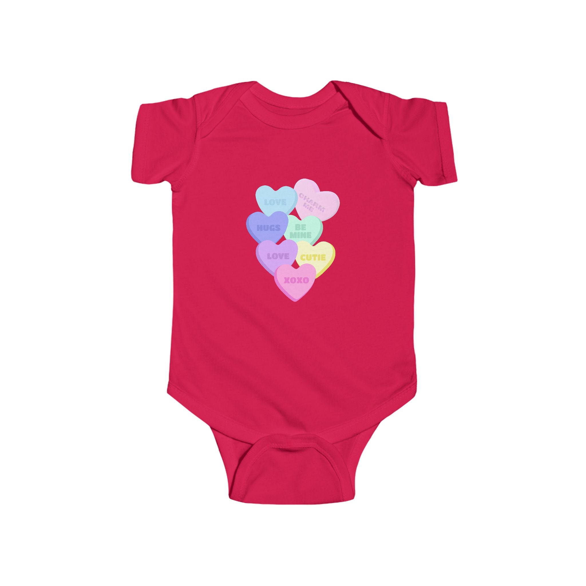 Candy Hearts Onesie Valentine's Candy Hearts Onesie for Valentine's Day Bodysuit