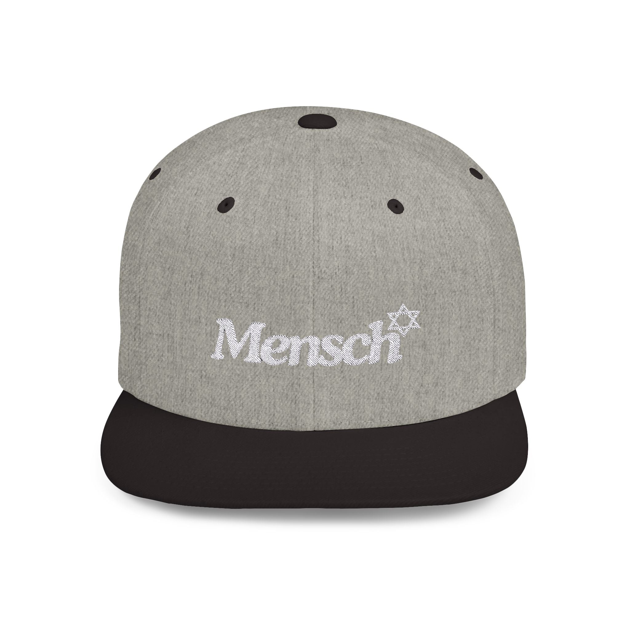 Mensch Flat Bill Snapback Jewish Hat Gift for Mensch