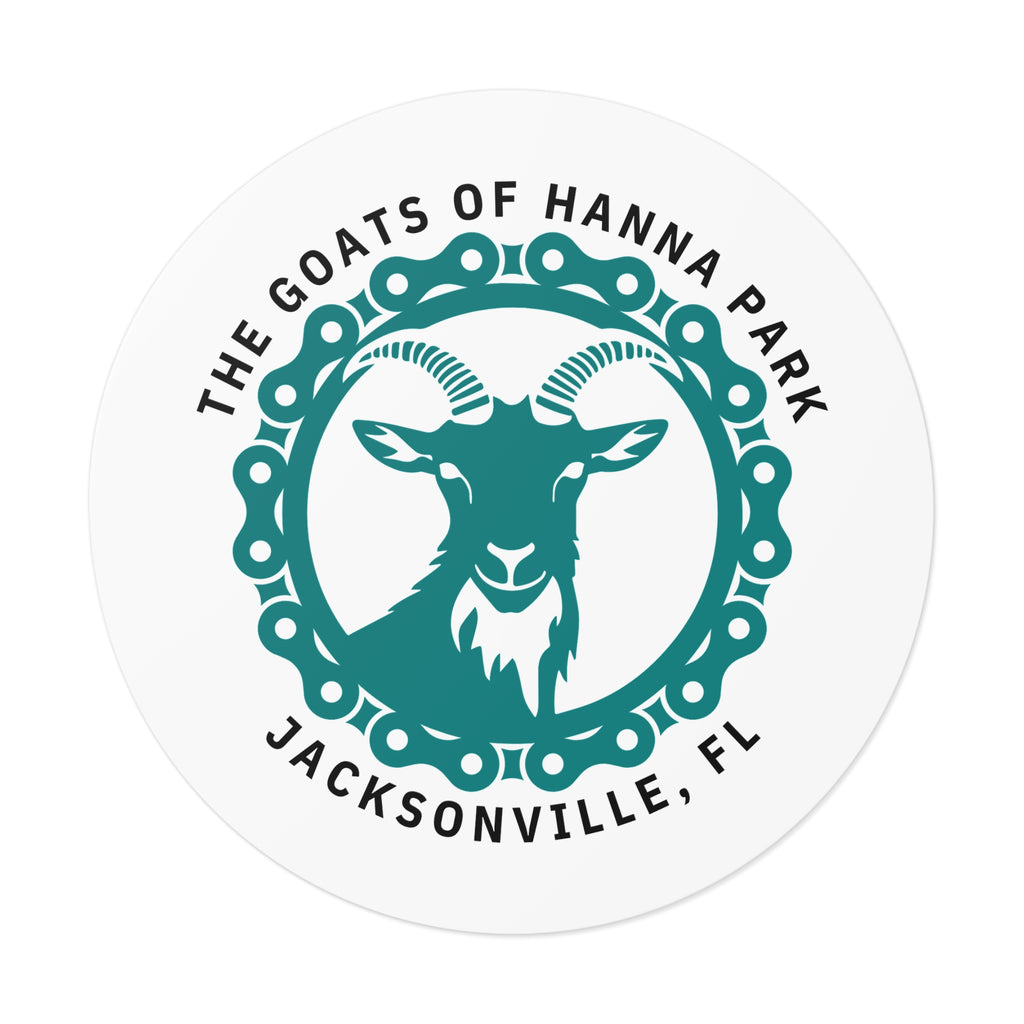 Mountain Bike Goat Round Vinyl Stickers
