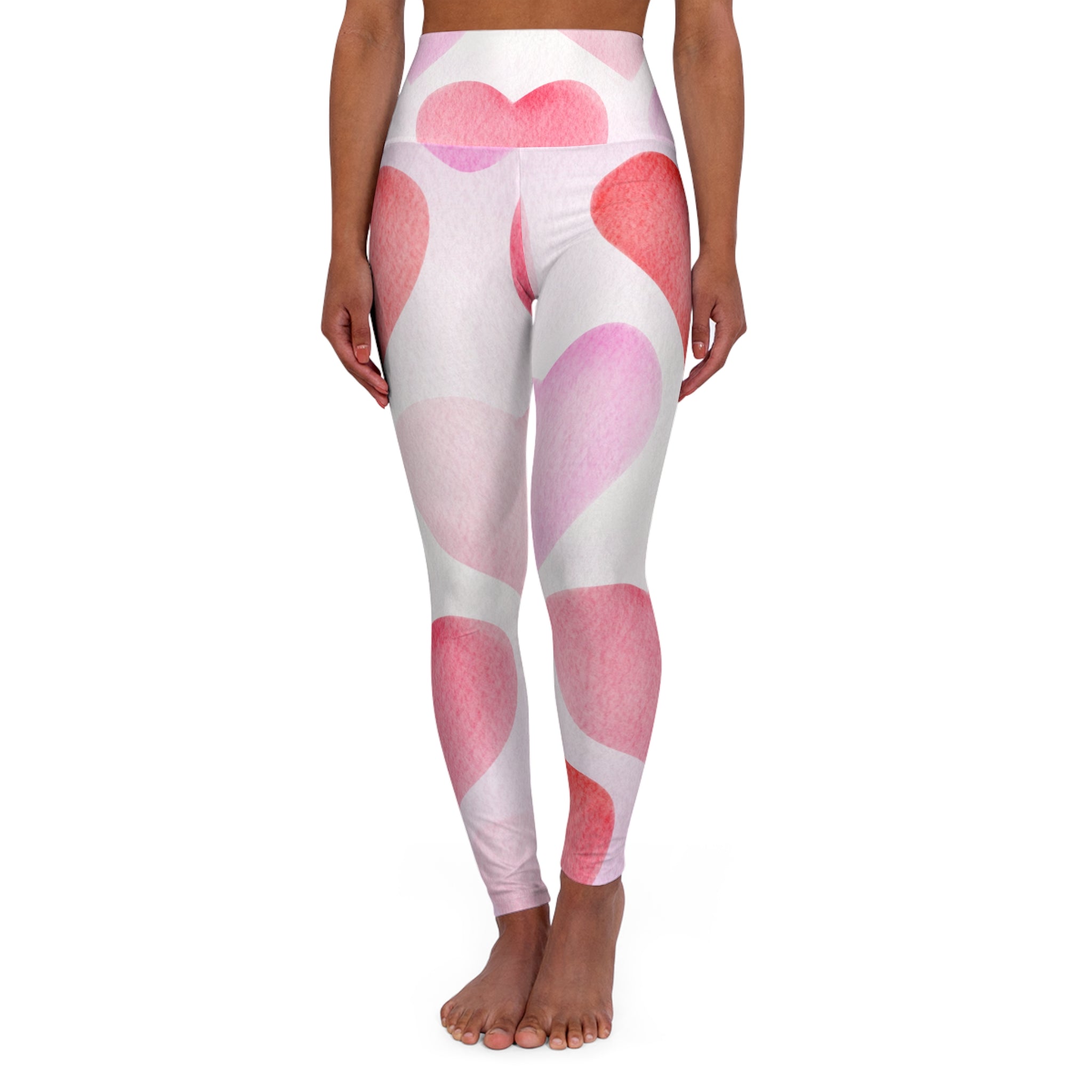 Valentine's High Waisted Yoga Leggings Heart Print Valentine's Day Leggings