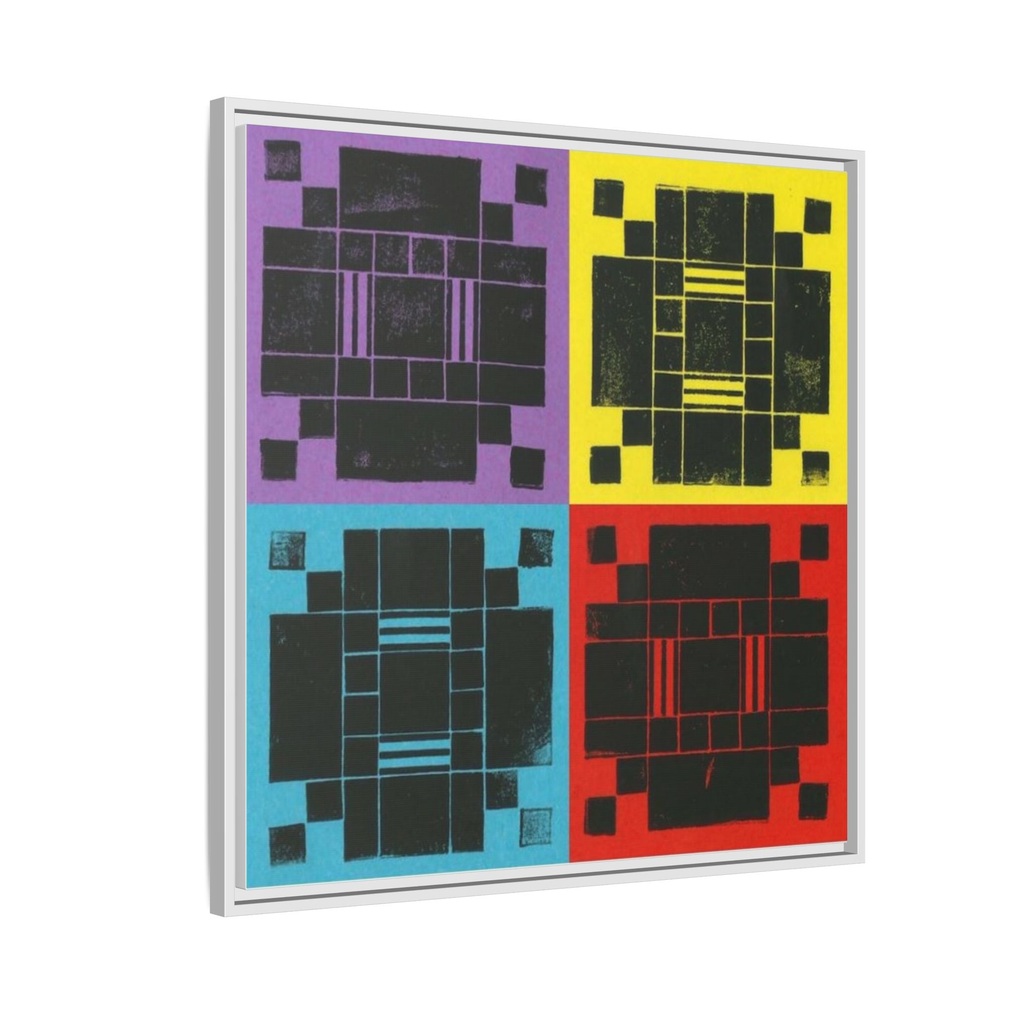 Printing With Legos Collagraph Matte Canvas, Framed