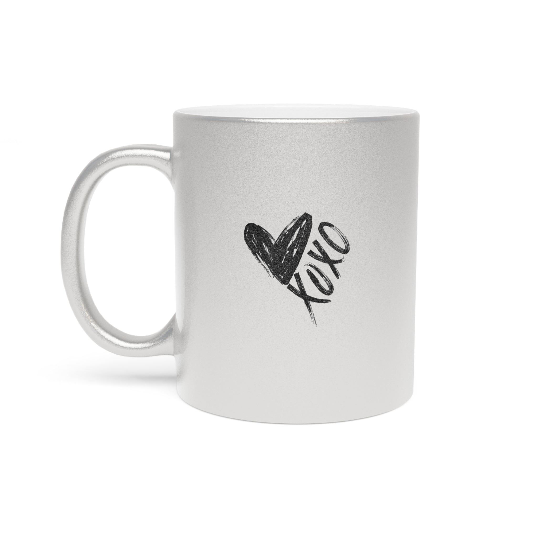 Metallic Mug (Silver") Personalized XO Valentines Mug for Valentine's Gift