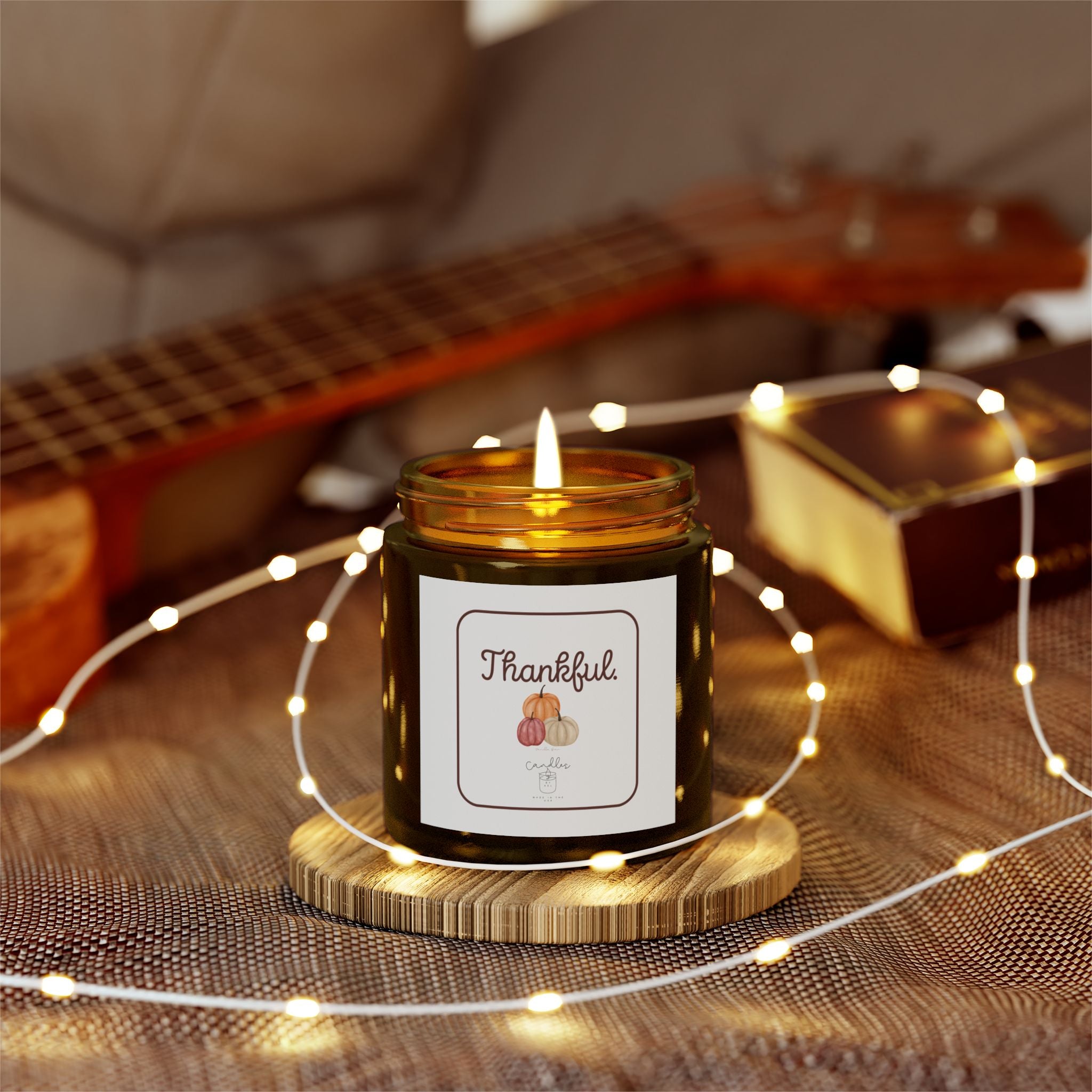 Thankful Fall Candle Vanilla Bean Scent Fall Candle